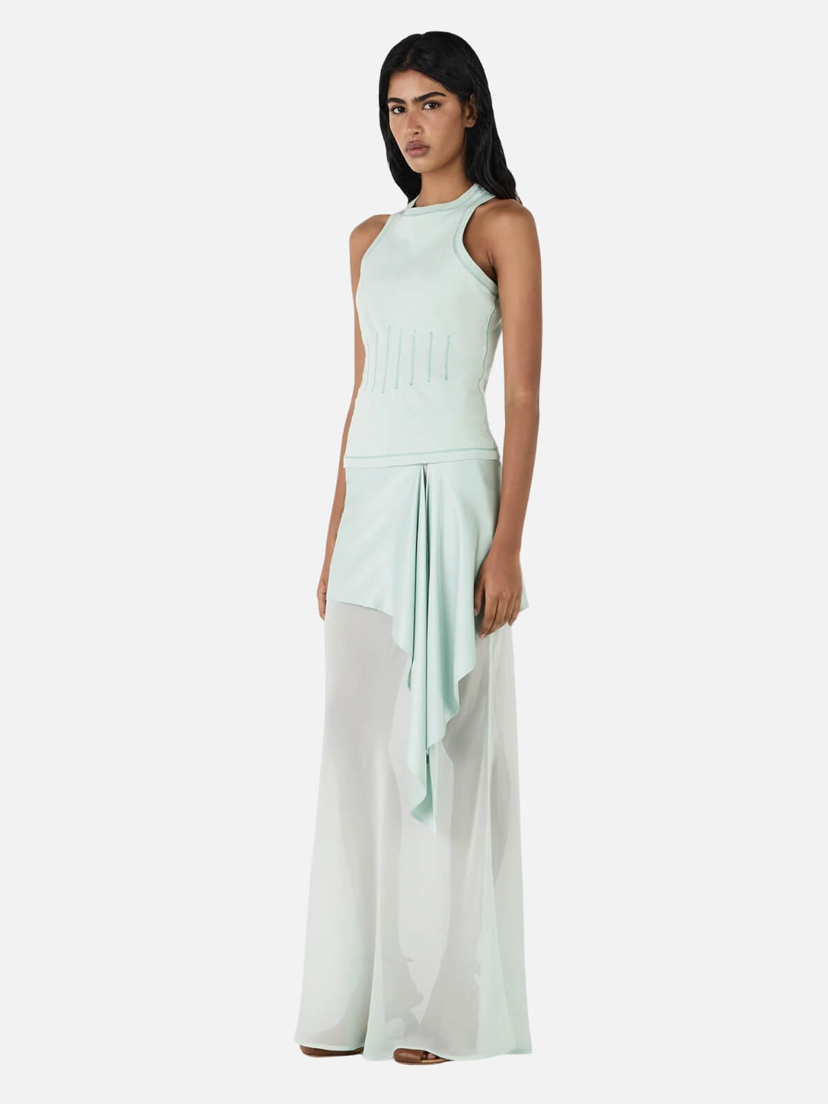 Vesper Silk Skirt - Seafoam
