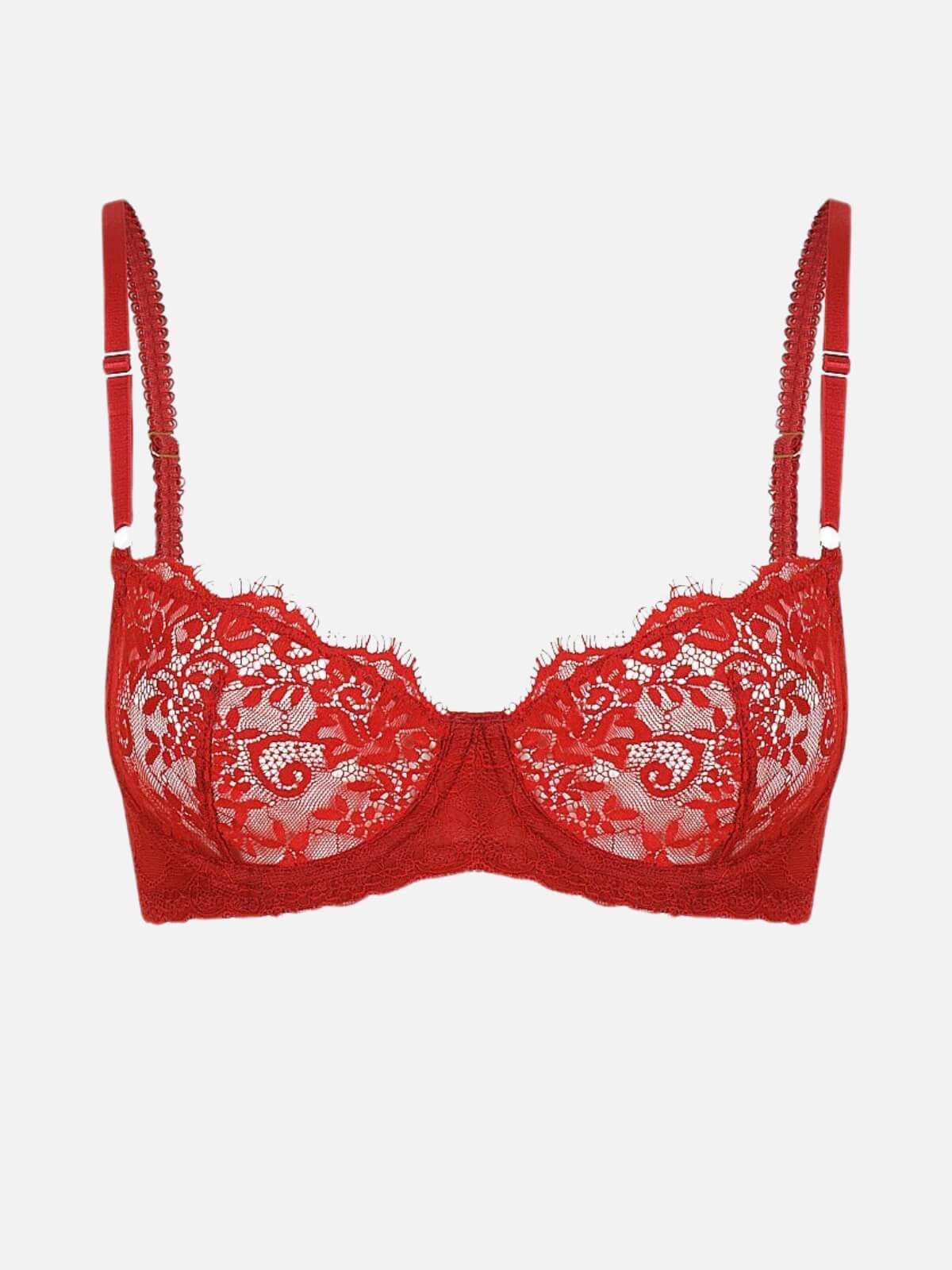Maverick Underwire Lace Bra - Red