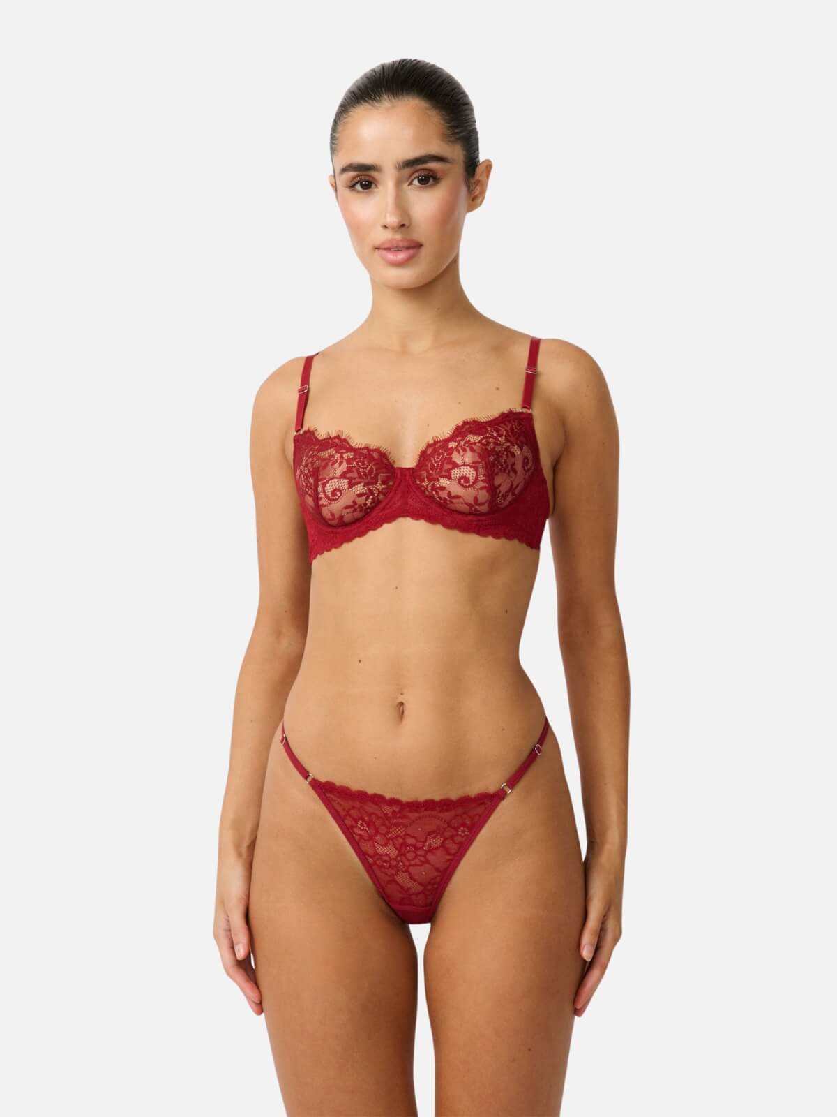 Maverick Underwire Lace Bra - Red