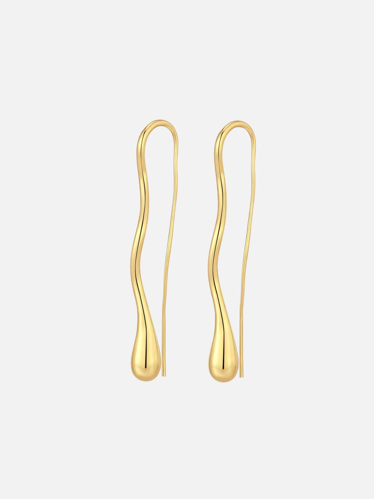 Drip Drop Threader Earrings - Gold