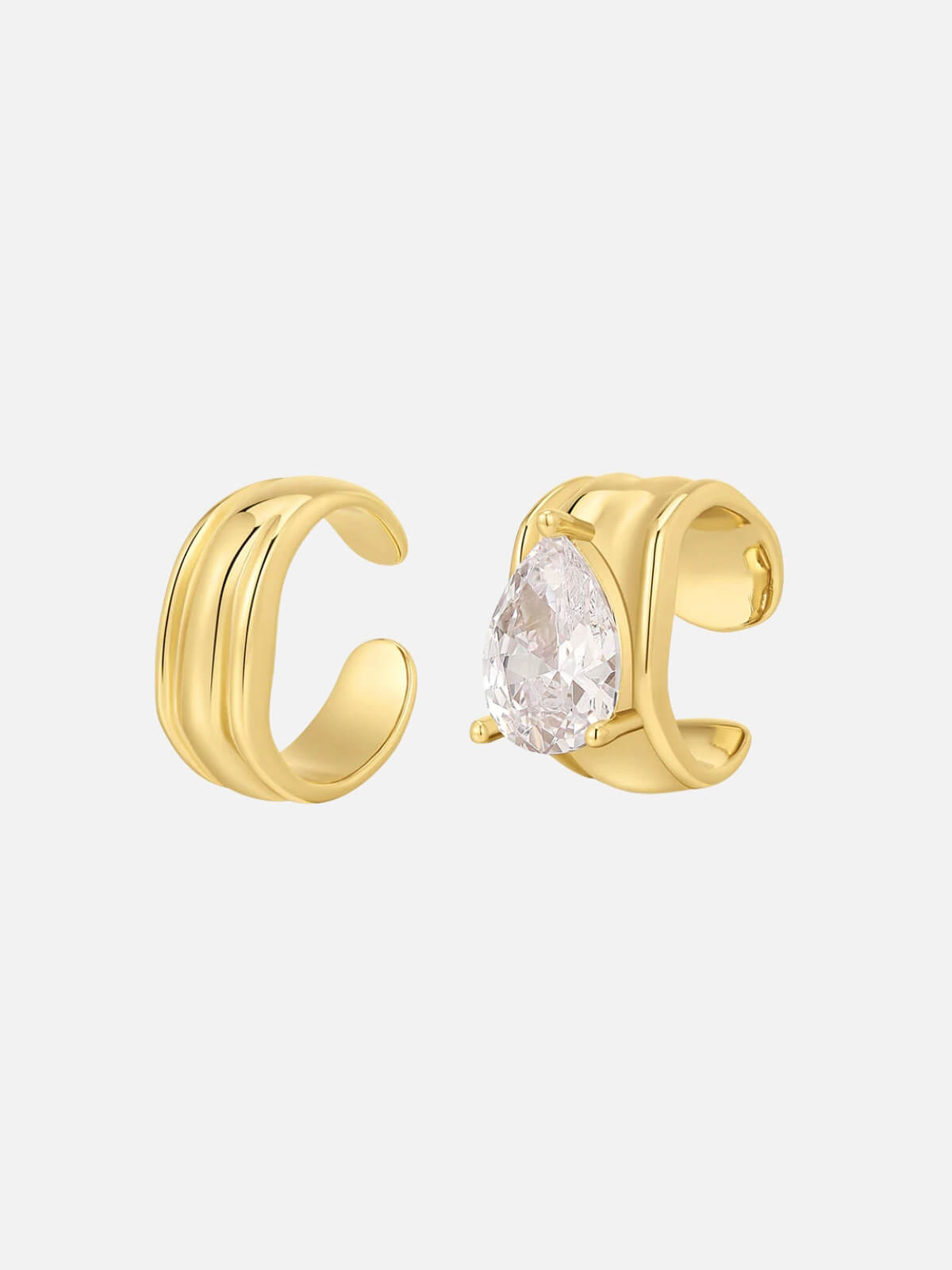 Luxe Stone Ear Cuff Set - Gold