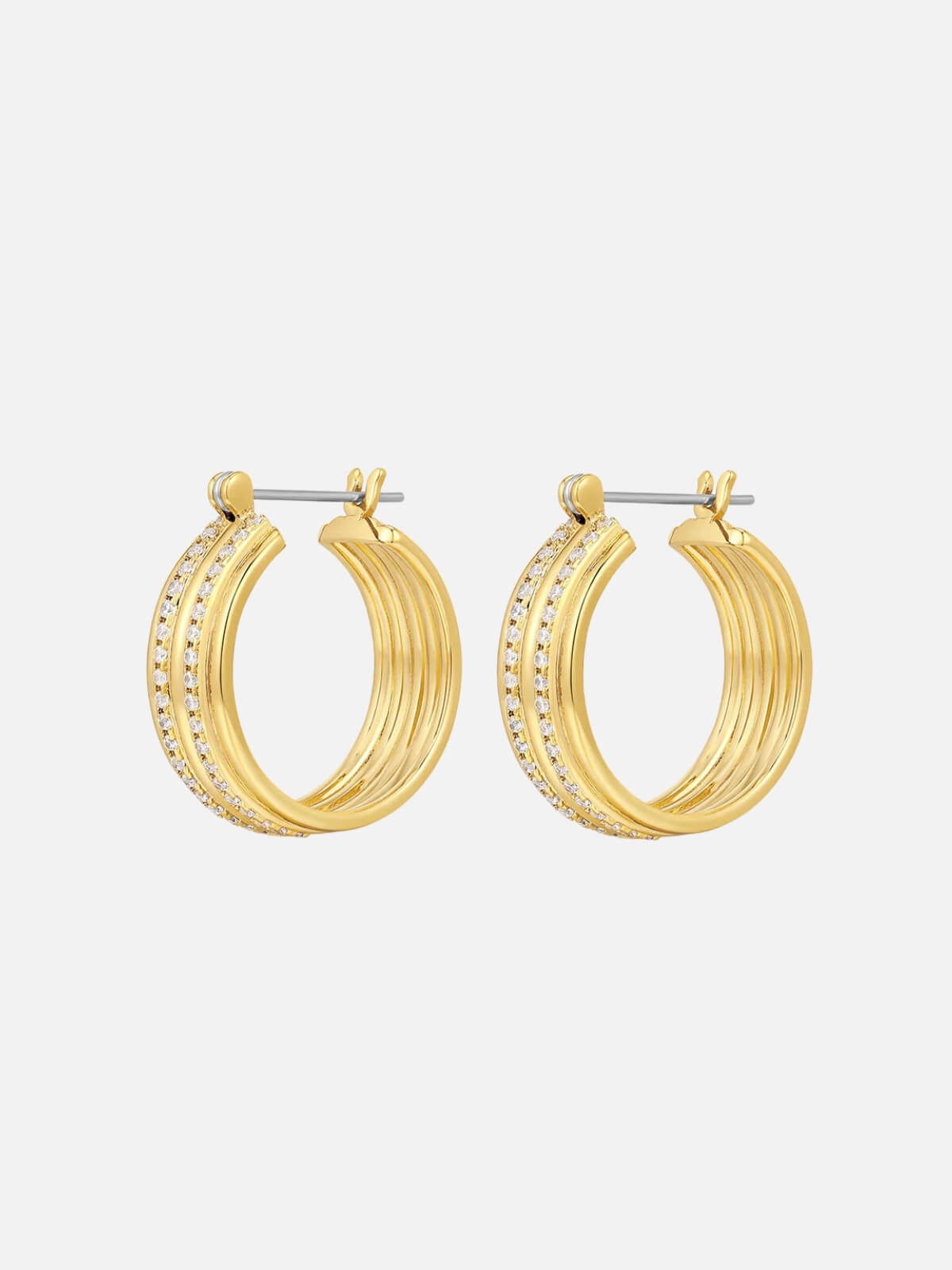 The Ridged Positano Hoops - Gold