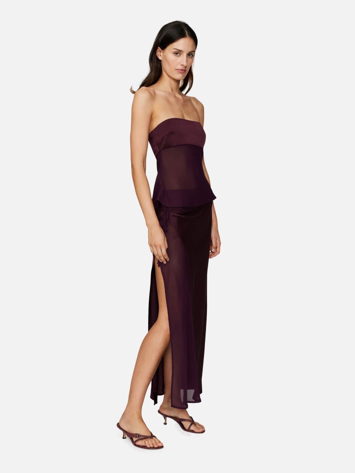 Patrice Strapless Top - Plum Tops Ownley