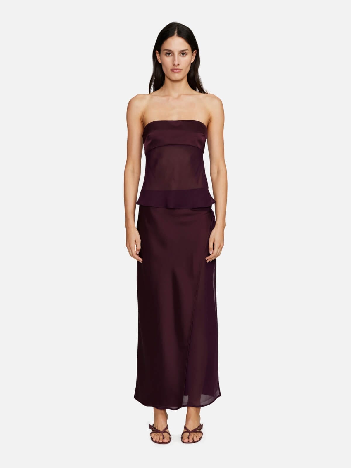 Patrice Strapless Top - Plum Tops Ownley