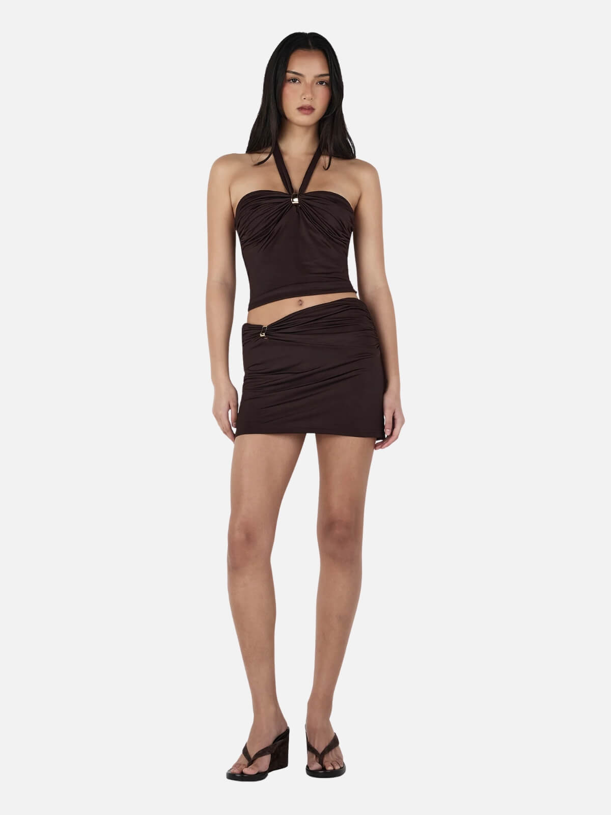 Sariyah Mini Skirt - Chocolate