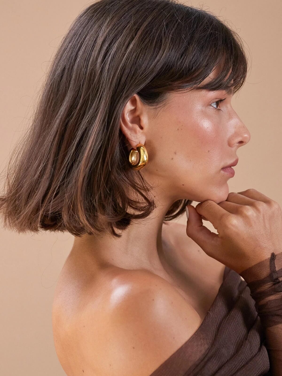 Dina Hoops - Gold Earrings Porter