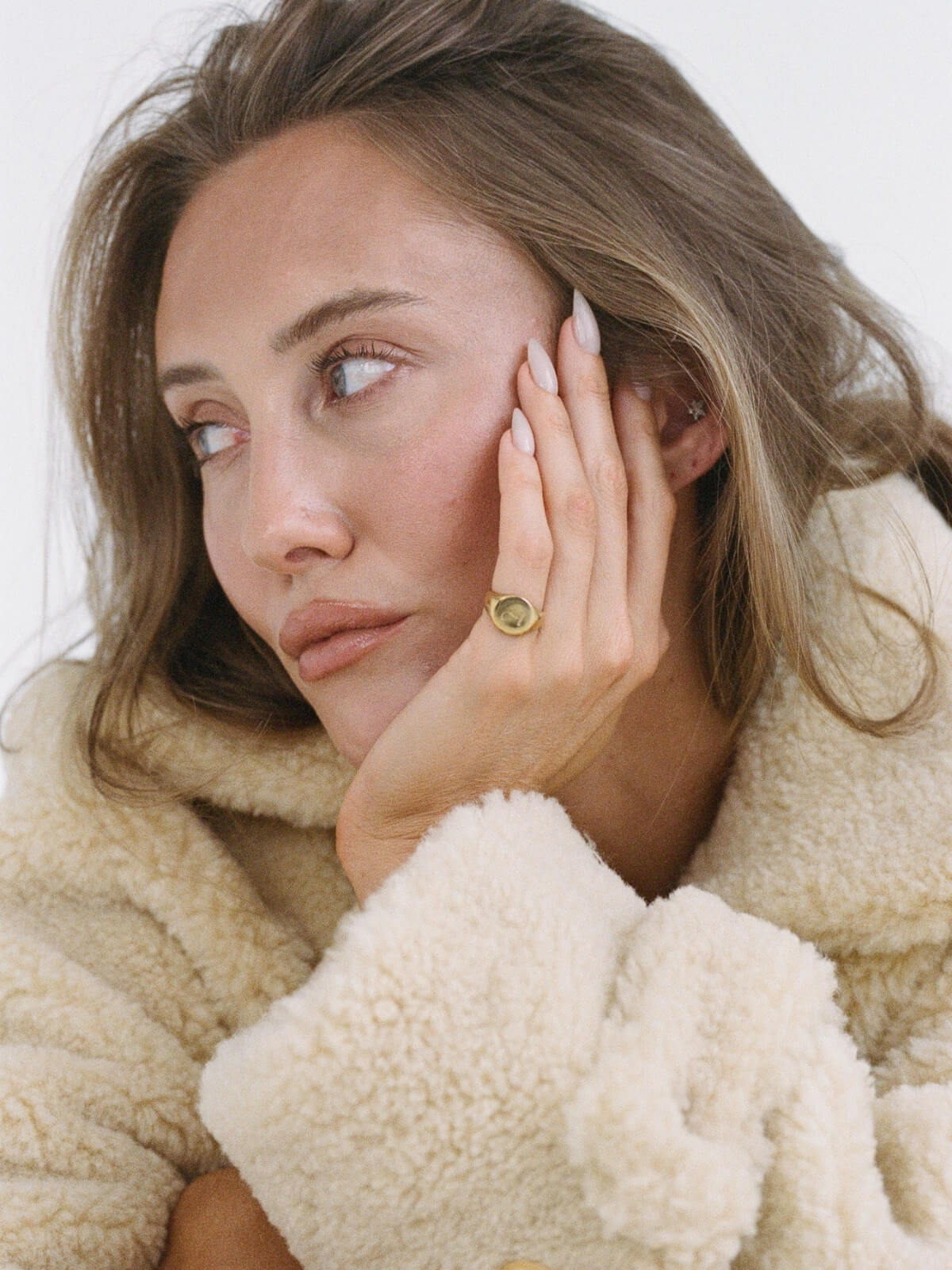 Initial Signet Pinky Ring - Gold