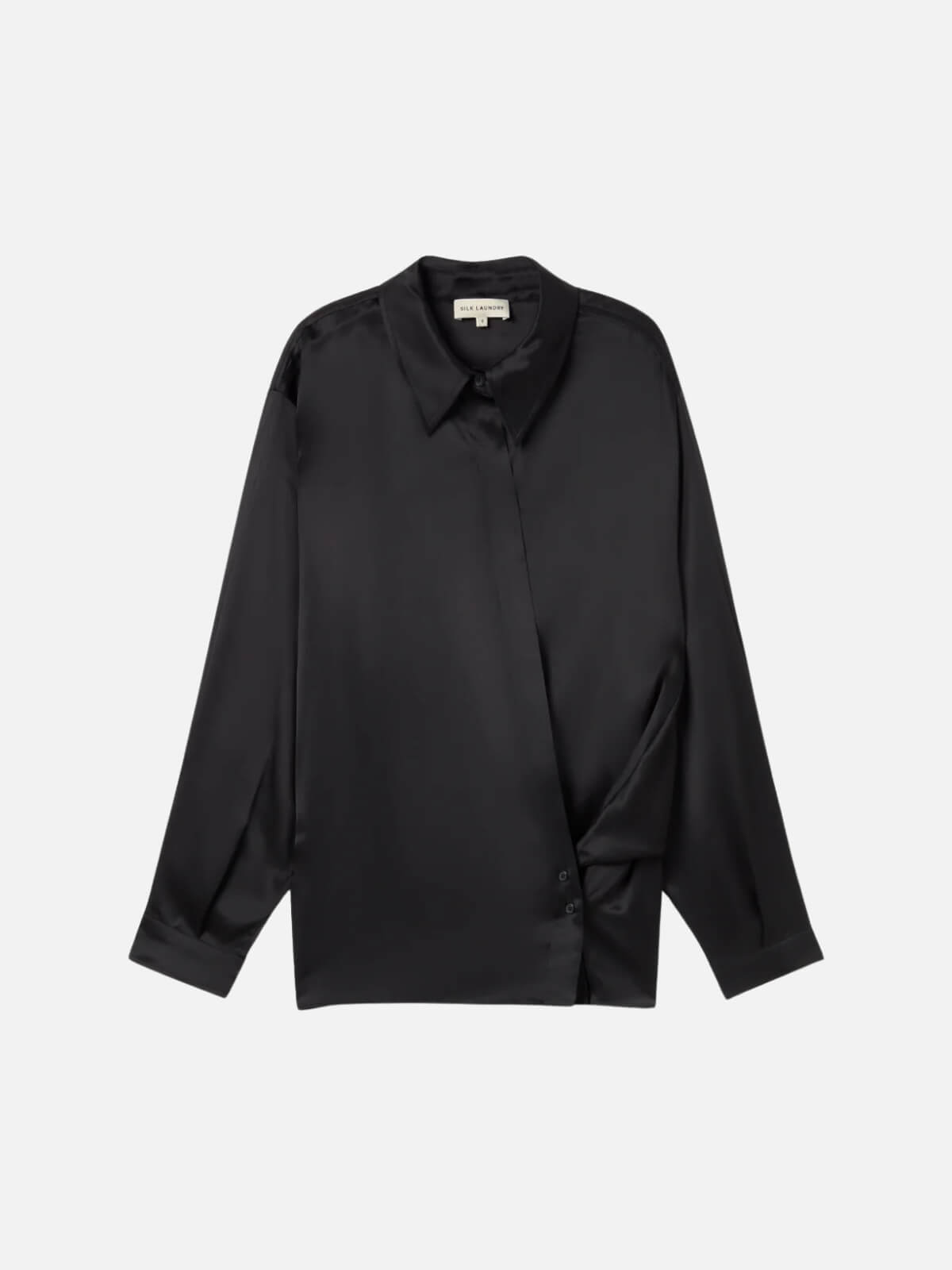Chiffon Crossover Shirt-Black