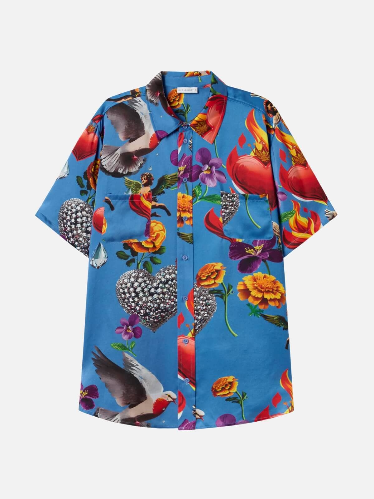 Short Sleeve Boyfriend Shirt - Dearly Beloved Mirage Shirts Silk Laundry