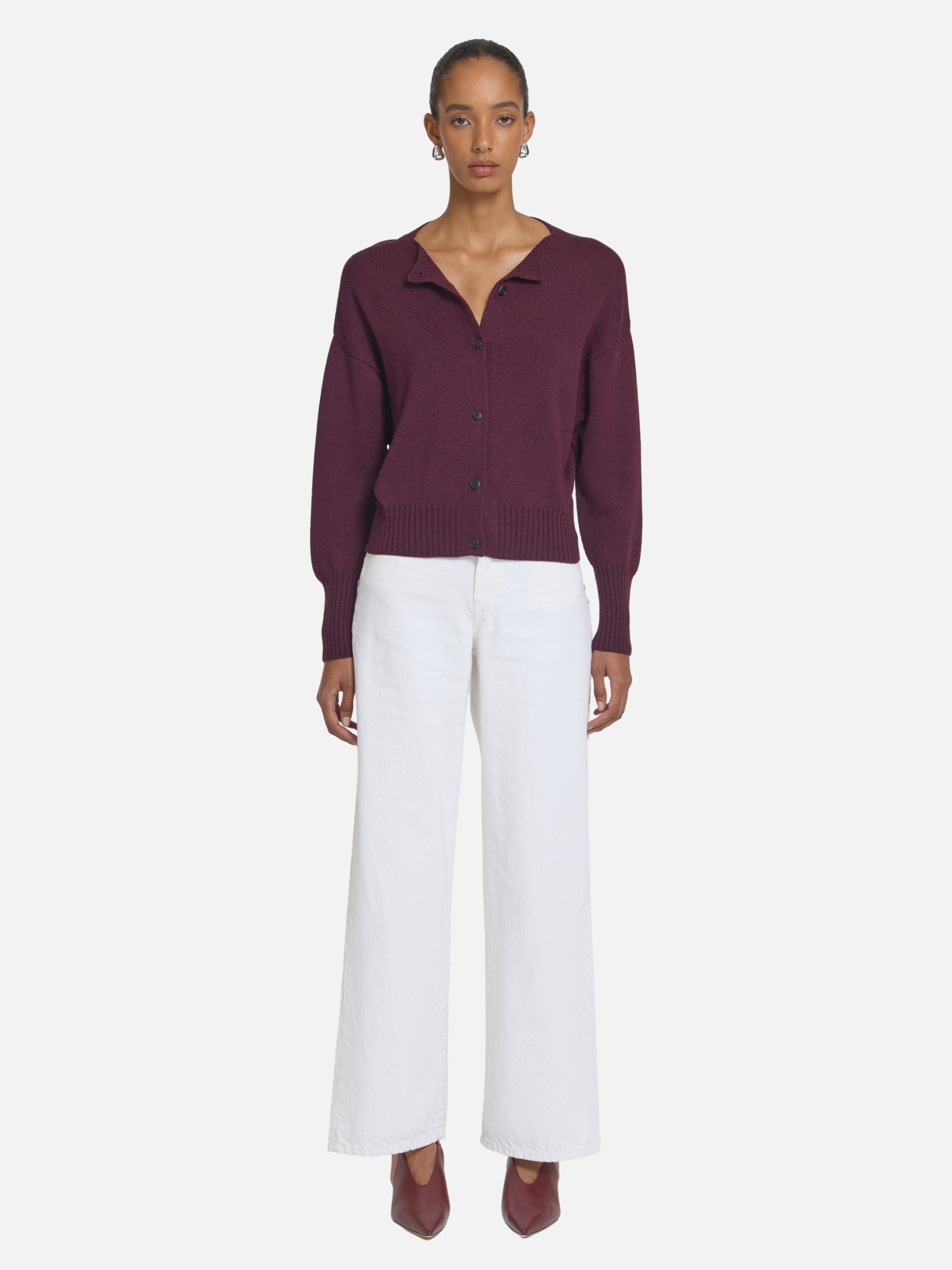 Hart Merino Cardigan - Garnet