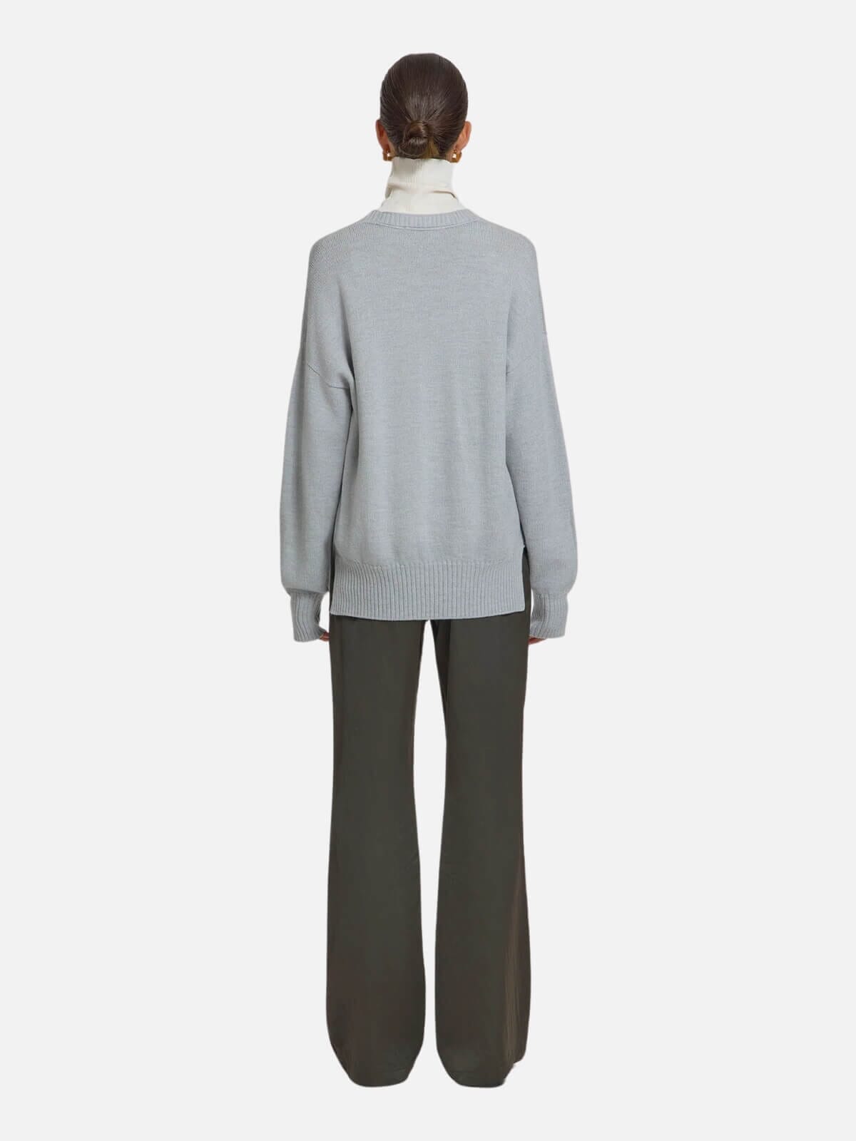 Birmingham V Knit - Light Grey Marle Tops Viktoria & Woods