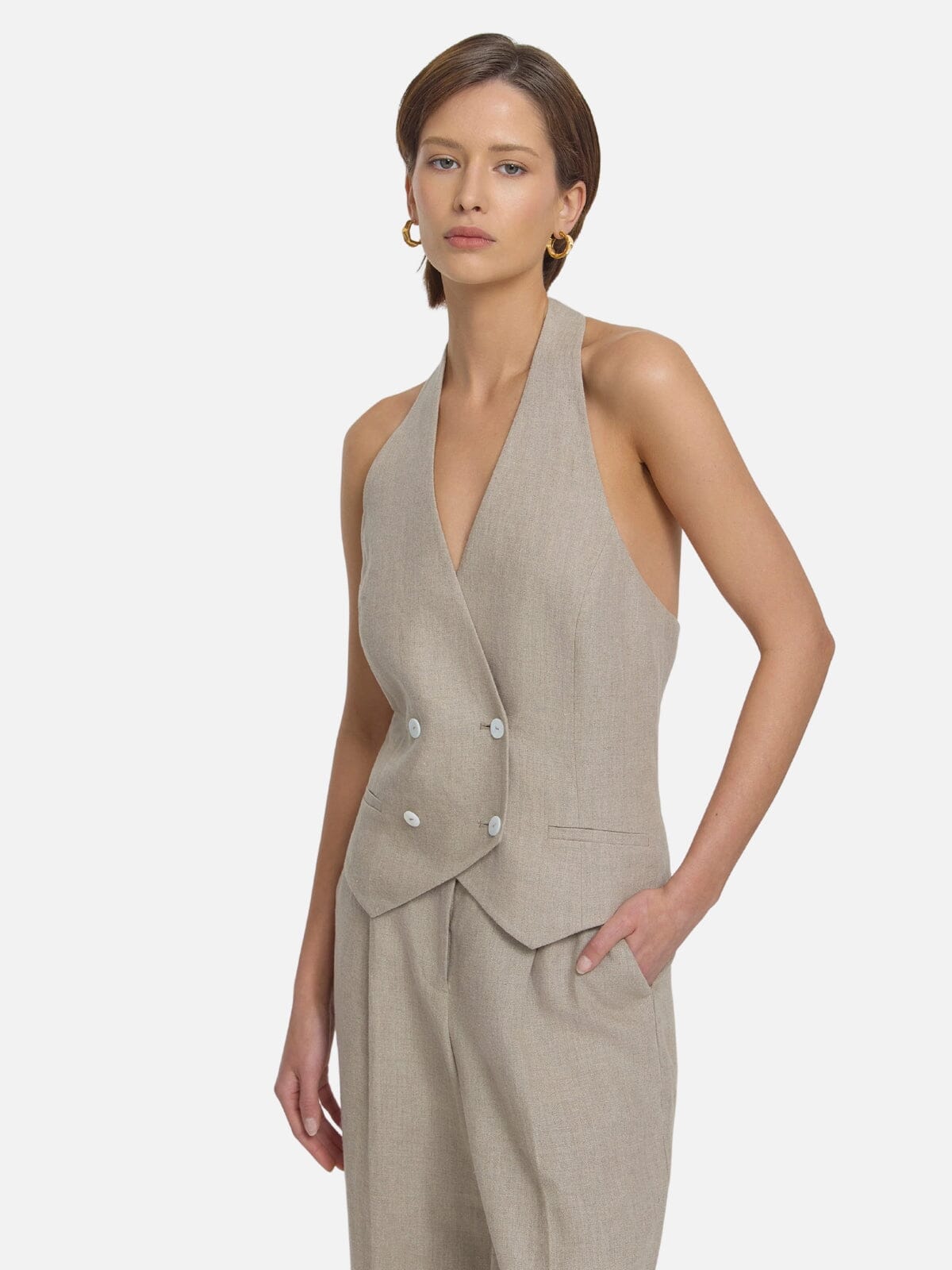 Cadence Vest - Flax Tops Viktoria & Woods