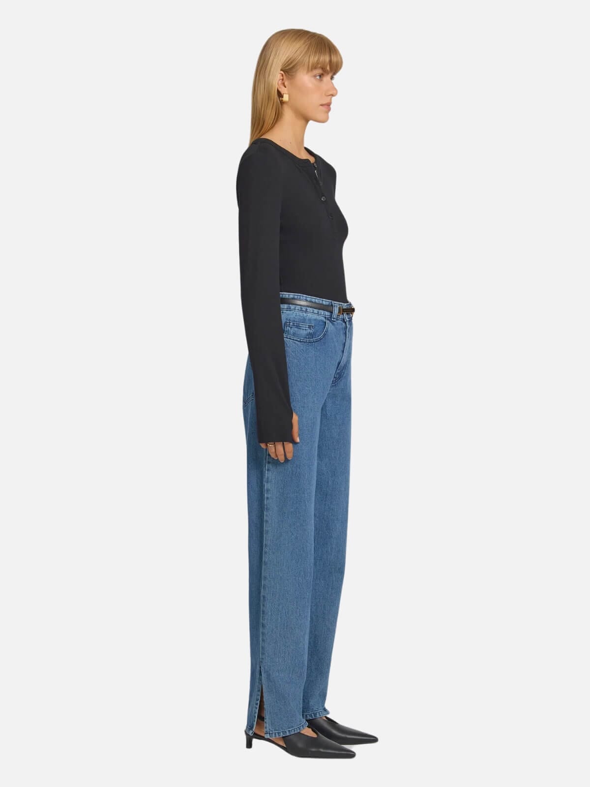 Clique Rib Henley - Black Tops Viktoria & Woods