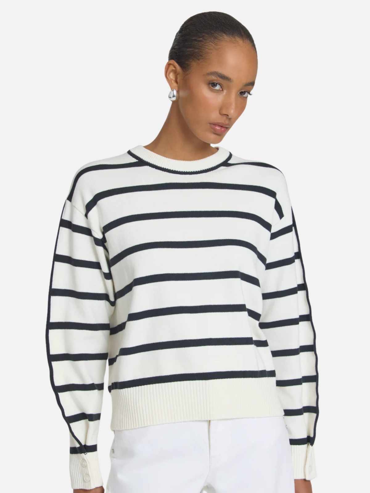 Scenario Knit - Ivory/Black Stripe