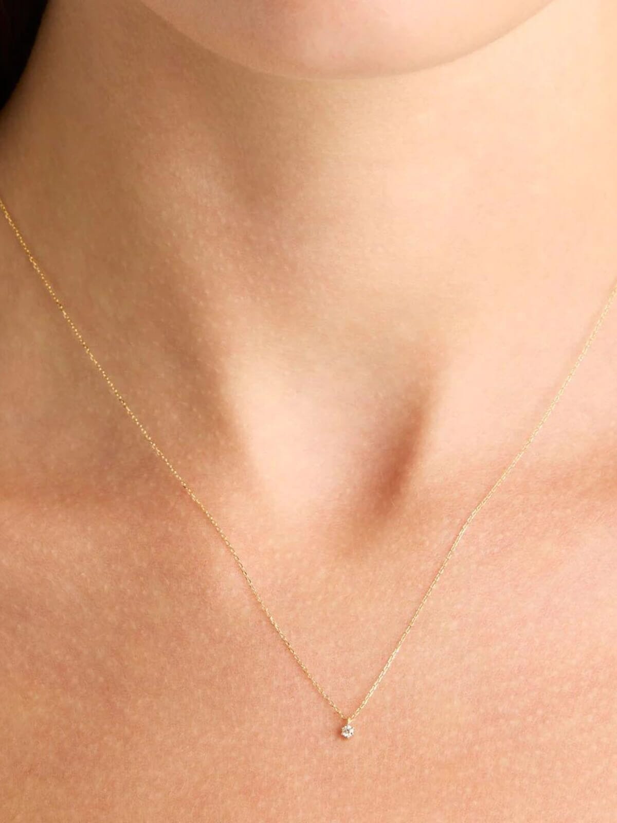 By Charlotte | 14K Gold Sweet Droplet Diamond Necklace | Perlu
