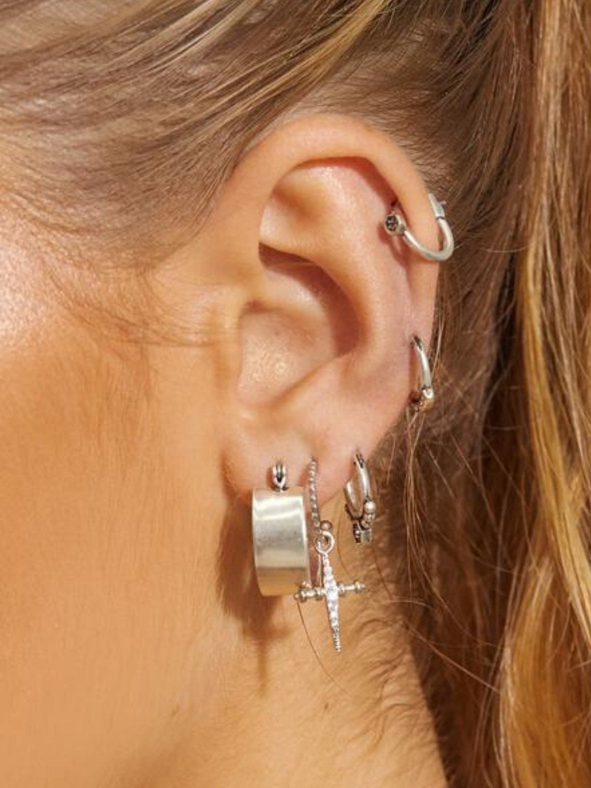 Luv AJ Positano Silver Hoops - Perlu