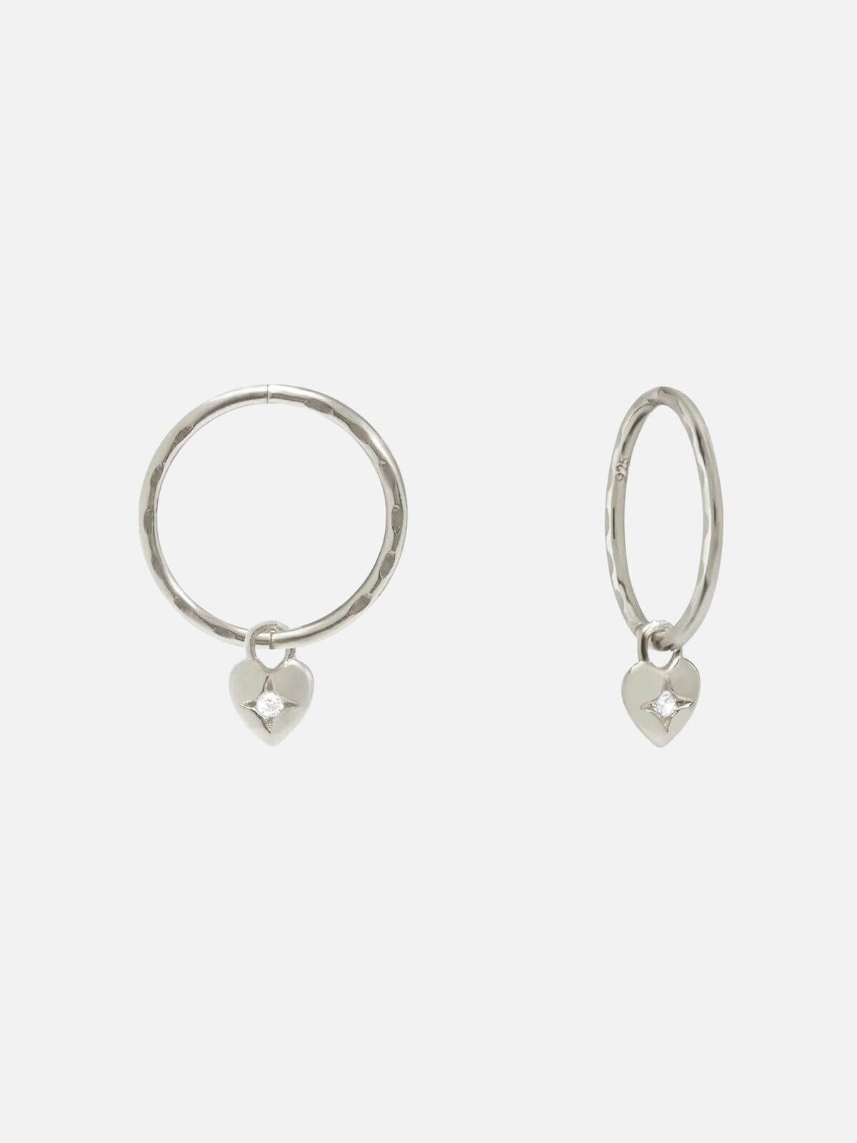 Saint Valentine | Mini Heart Hoops - Silver | Perlu