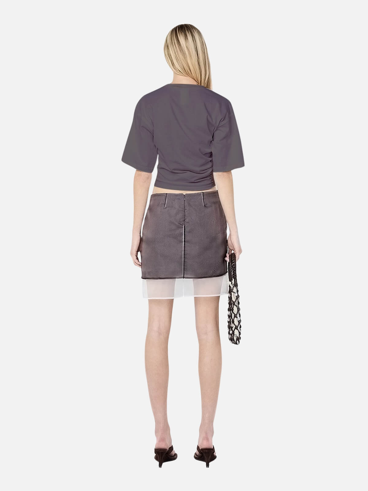 Ema Asym Tee - Wash Choc