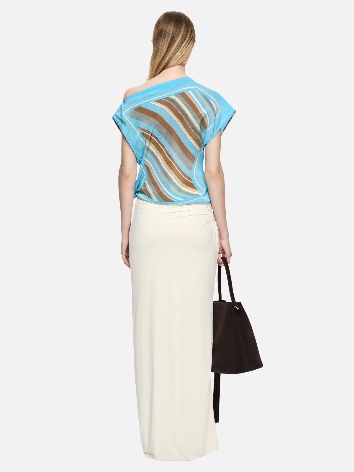 Elaris Drape Top - Sandlewood Stripe