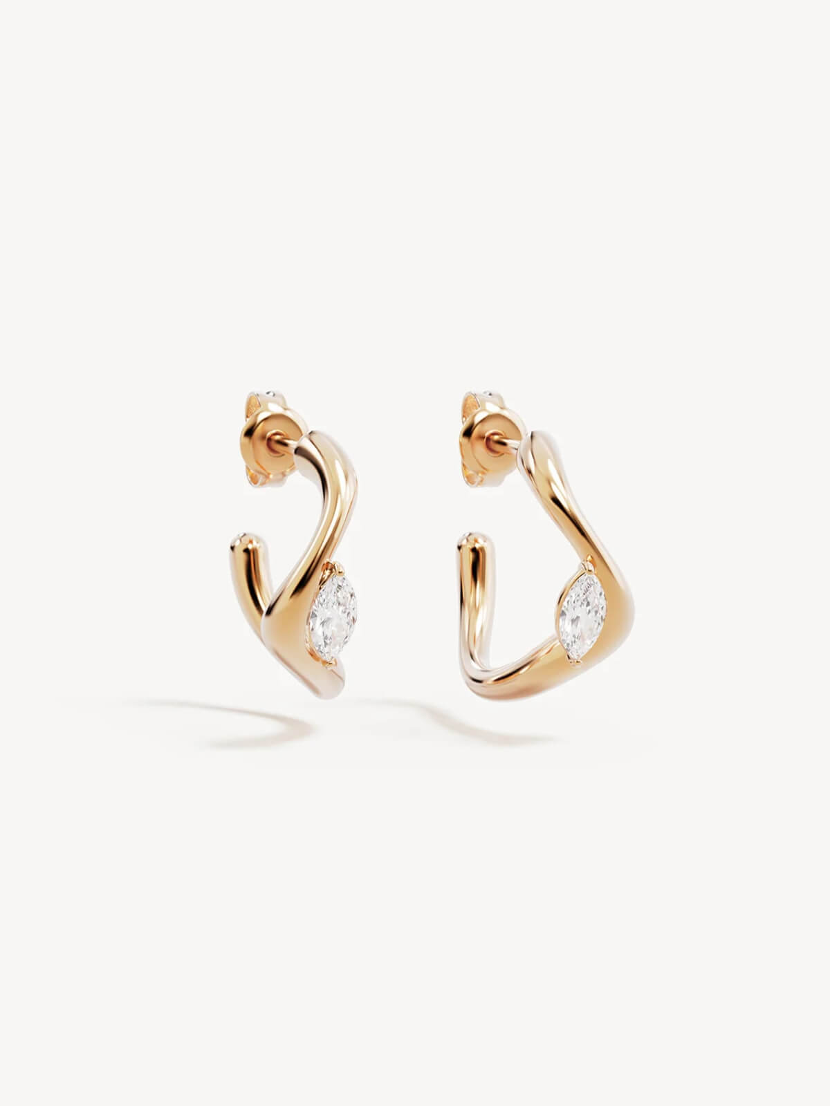 18k Gold Vermeil Crystal Wings Hoops