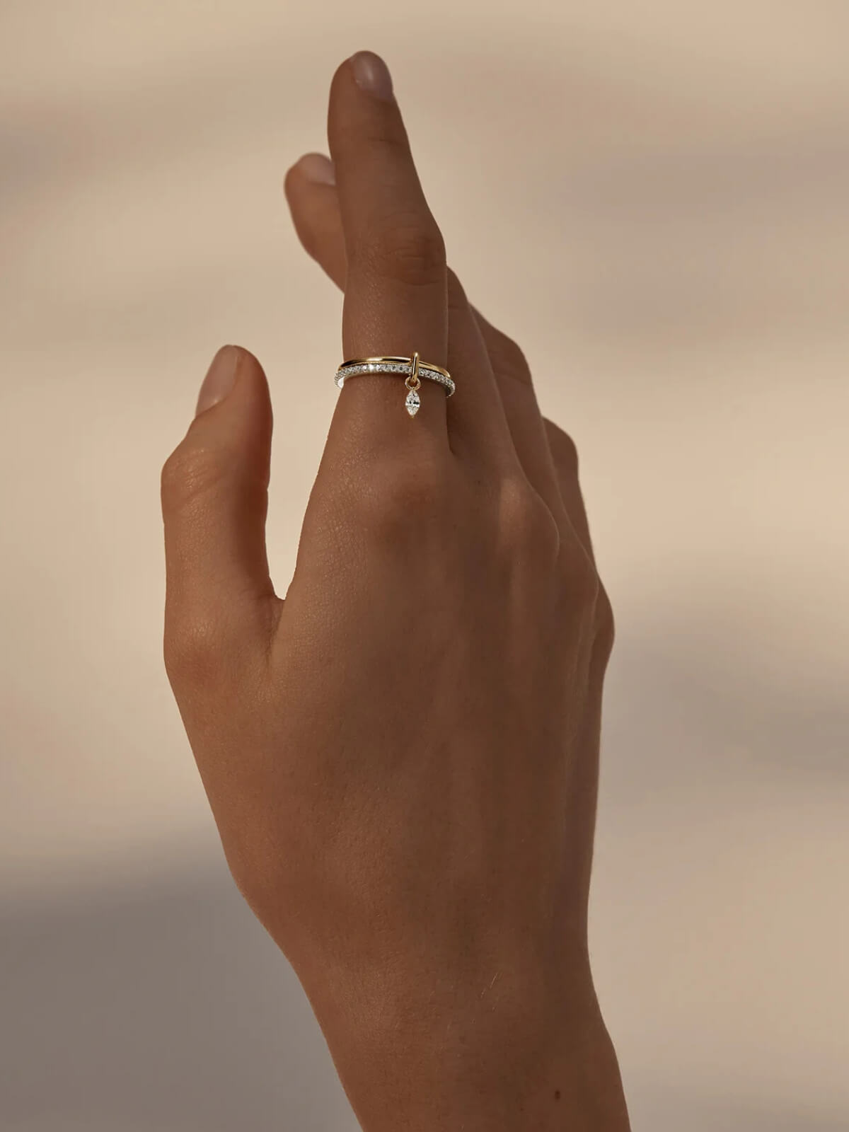 18k Gold Vermeil Two-Tone Connected Souls Ring