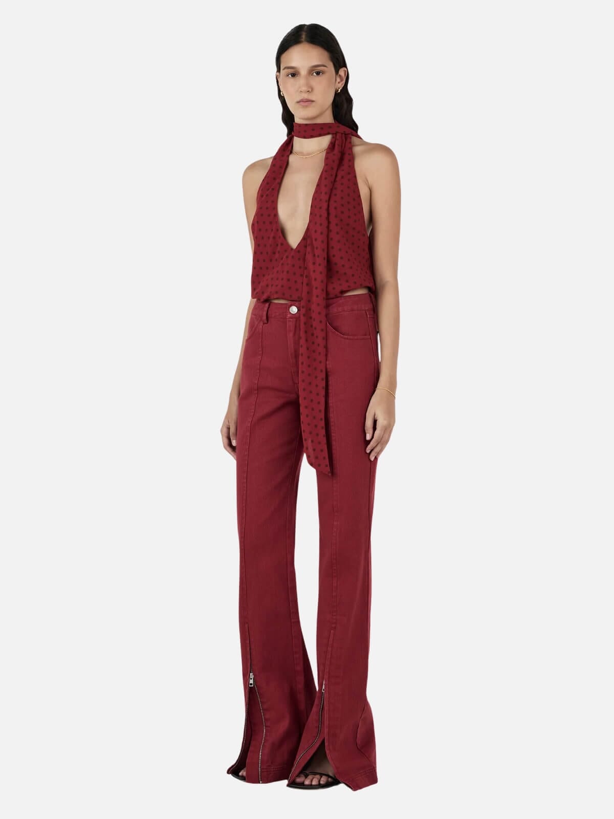 Harper Halter Top - Samba Polka Shirts Hansen and Gretel 