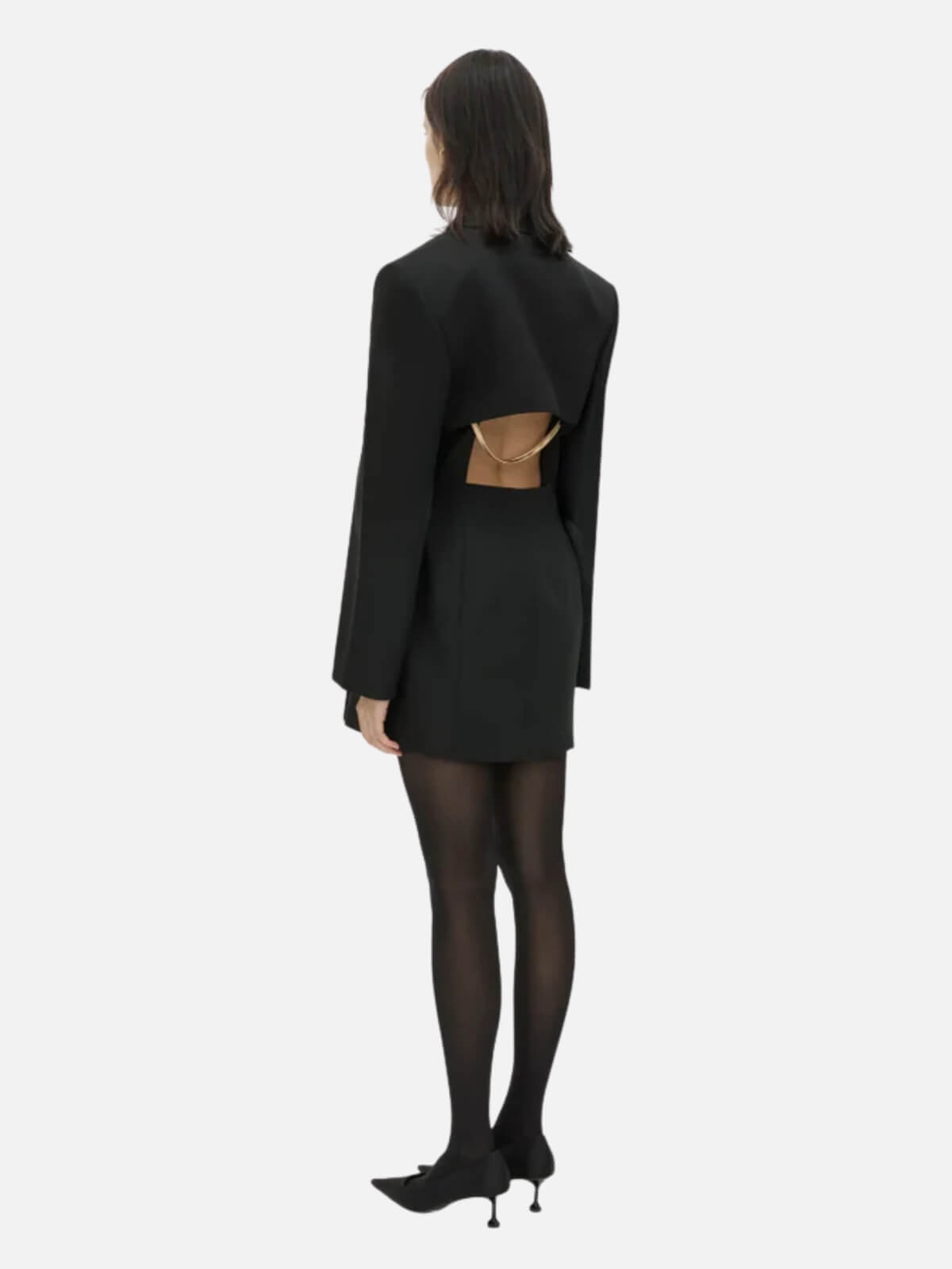 Cassie Tailored Mini Dress -  Black