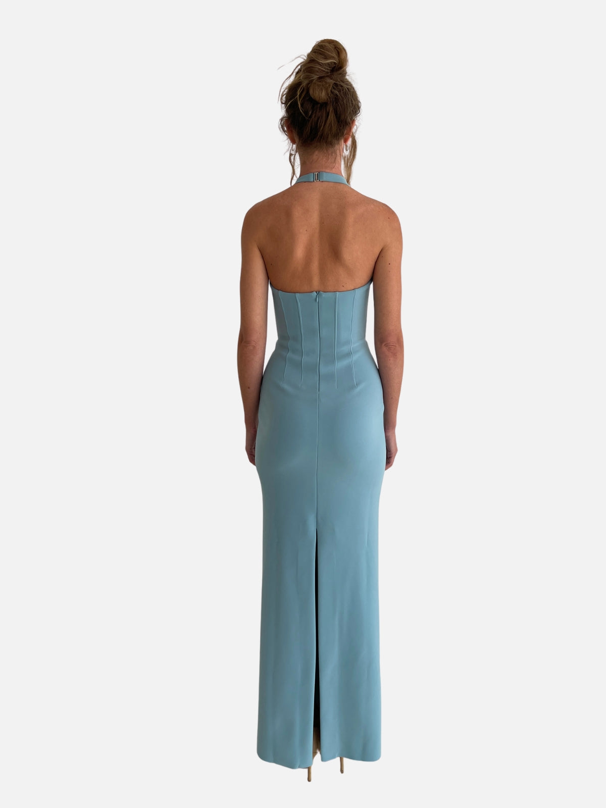 Athena Halter Maxi Dress - Blue Reef