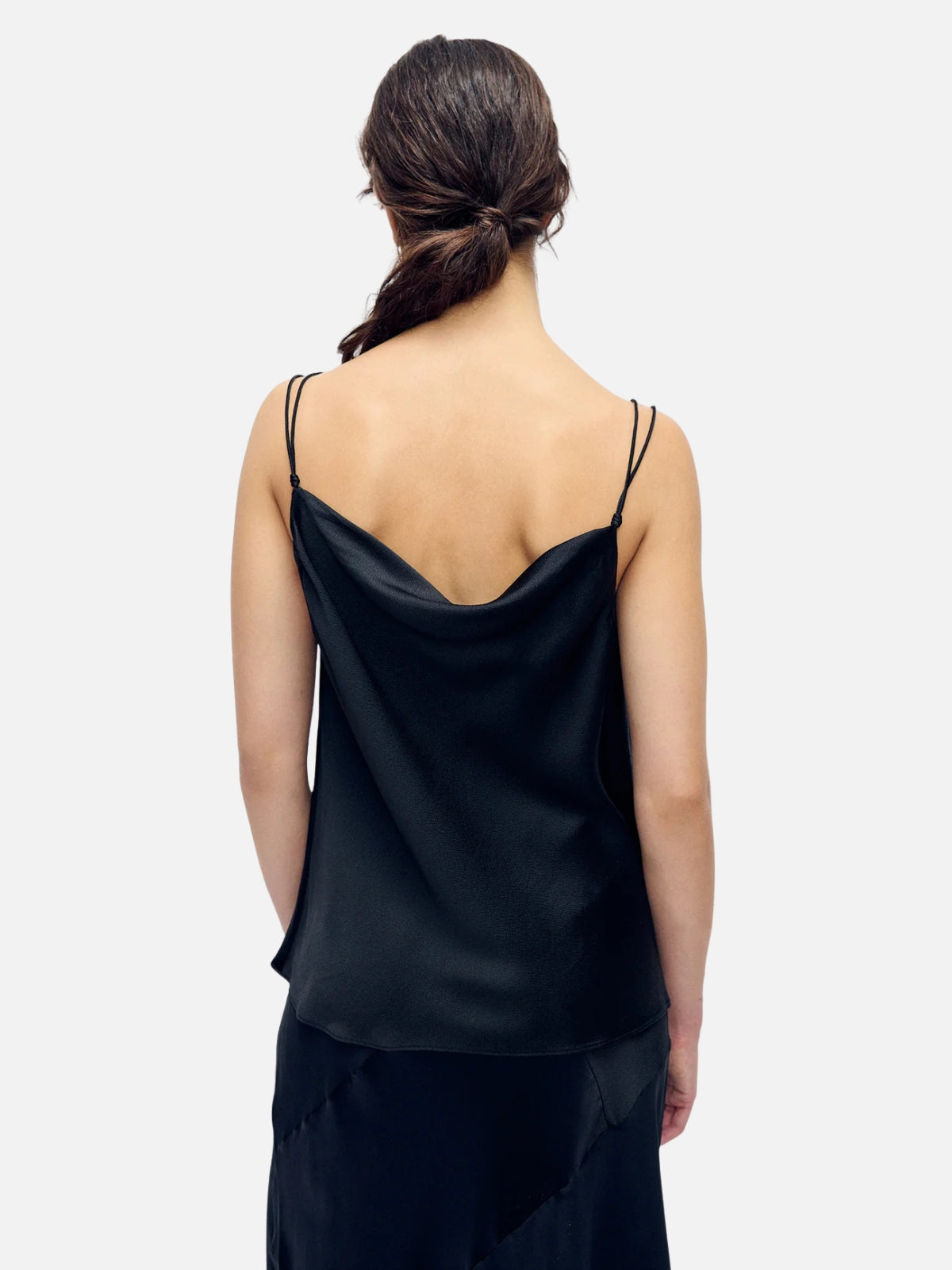 Hammered Drape Cami - Black