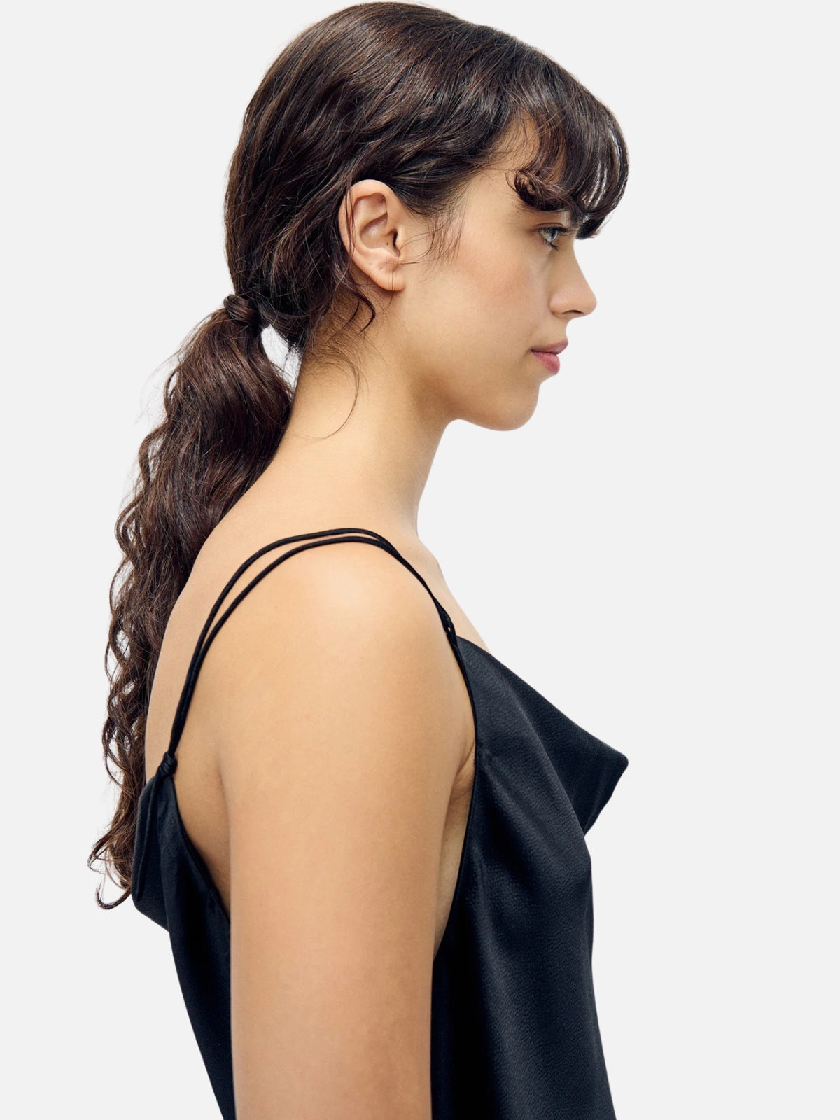 Hammered Drape Cami - Black