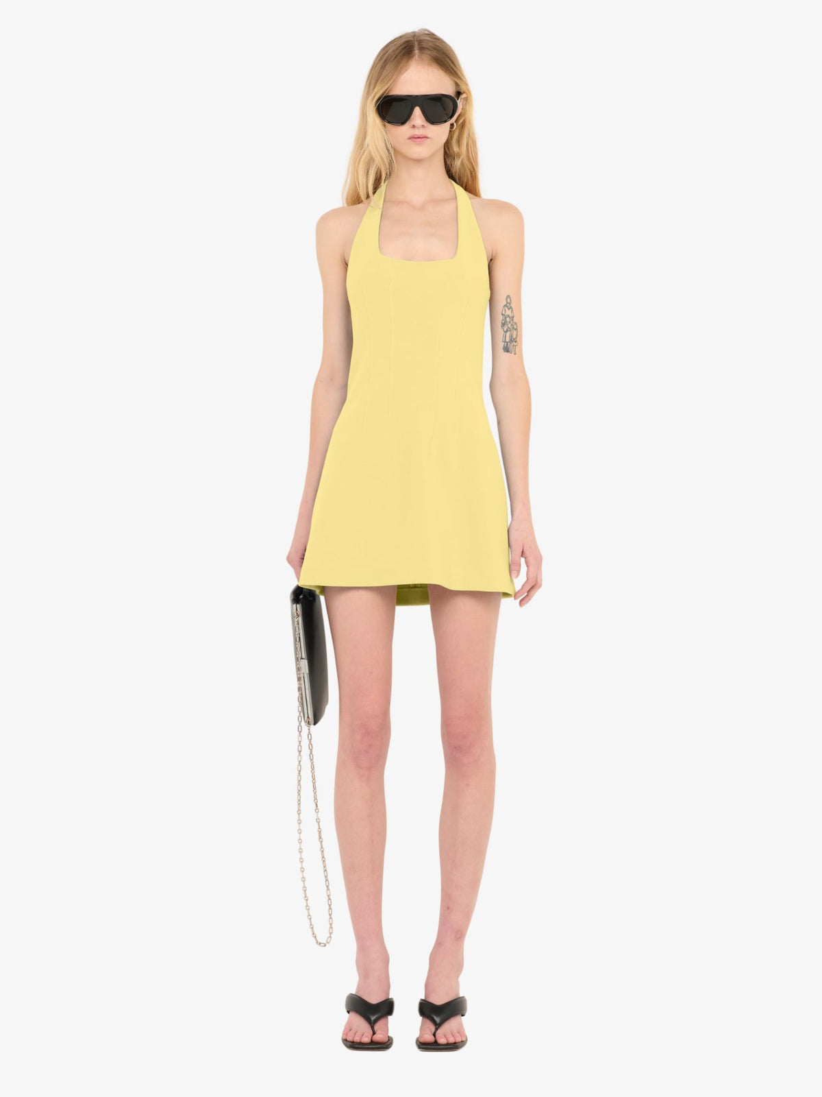 Athena Halter Mini Dress - Lemon