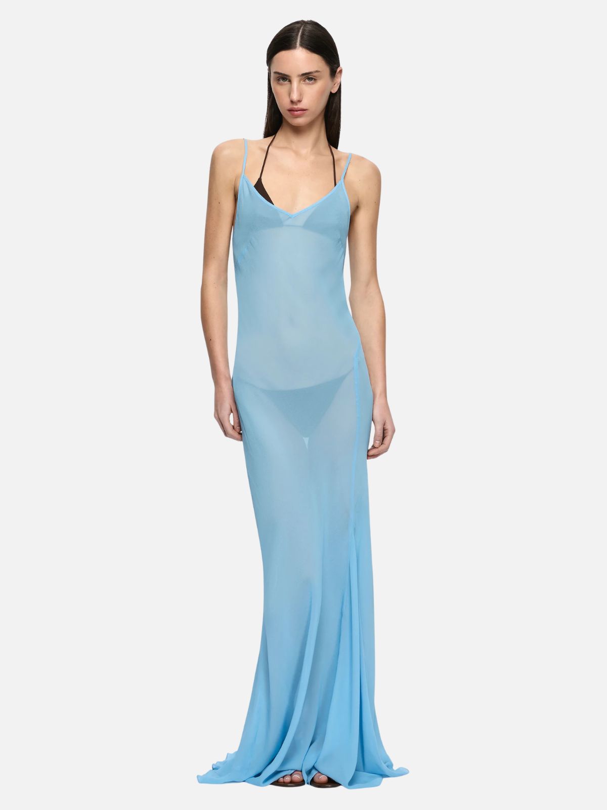 Clio Layered Maxi Dress - Bitter Chocazure Blue