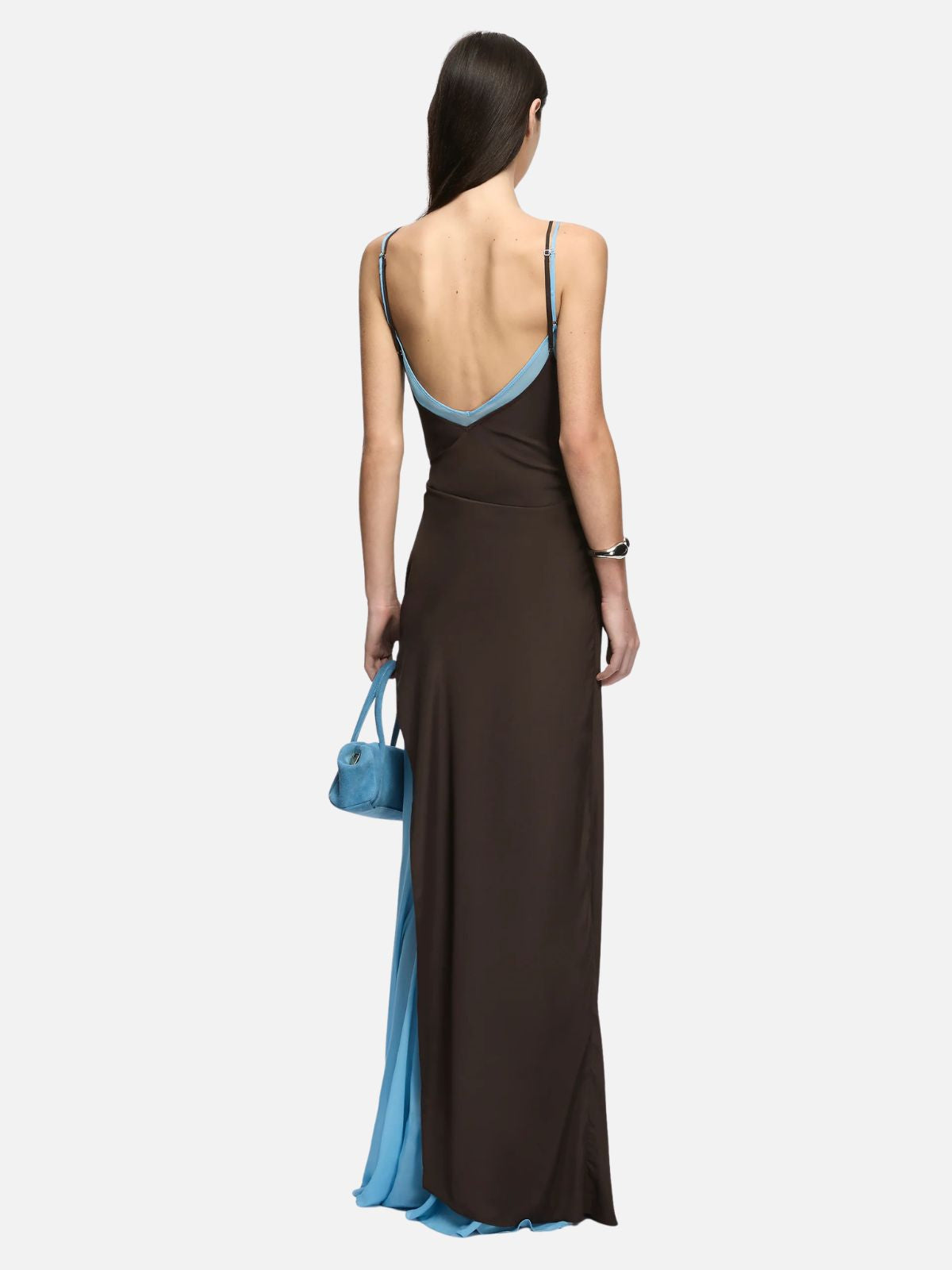 Clio Layered Maxi Dress - Bitter Chocazure Blue