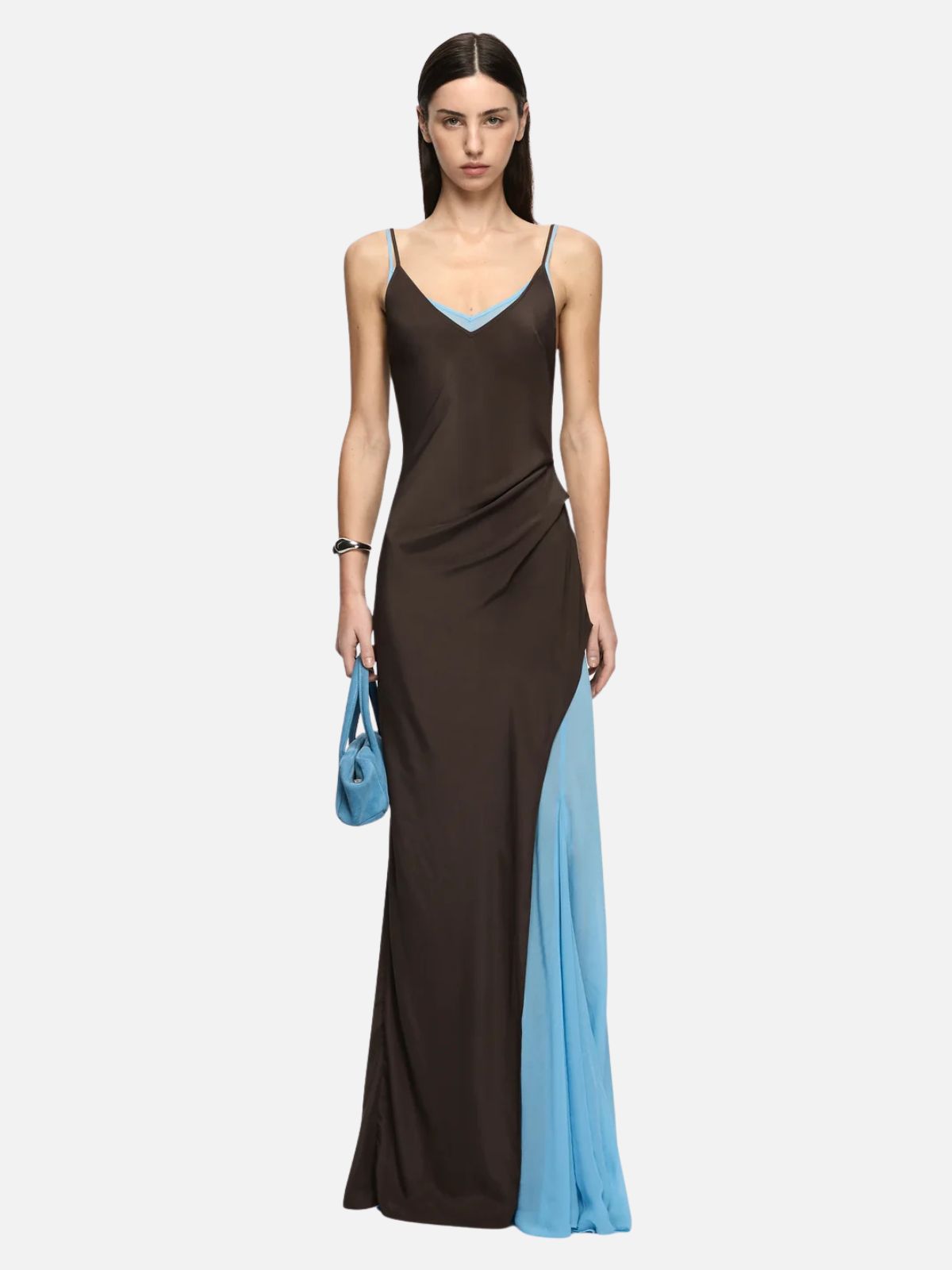 Clio Layered Maxi Dress - Bitter Chocazure Blue