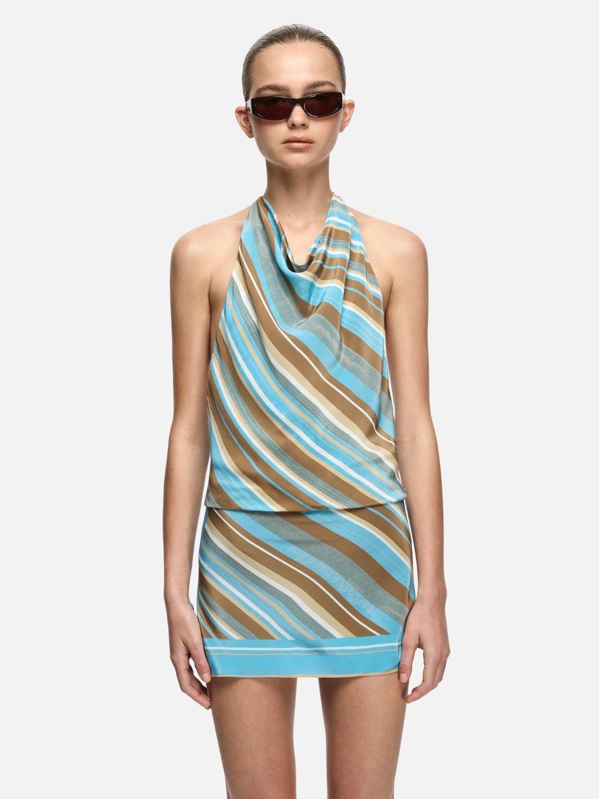 Elaris Mini Dress - Sandlewood Stripe