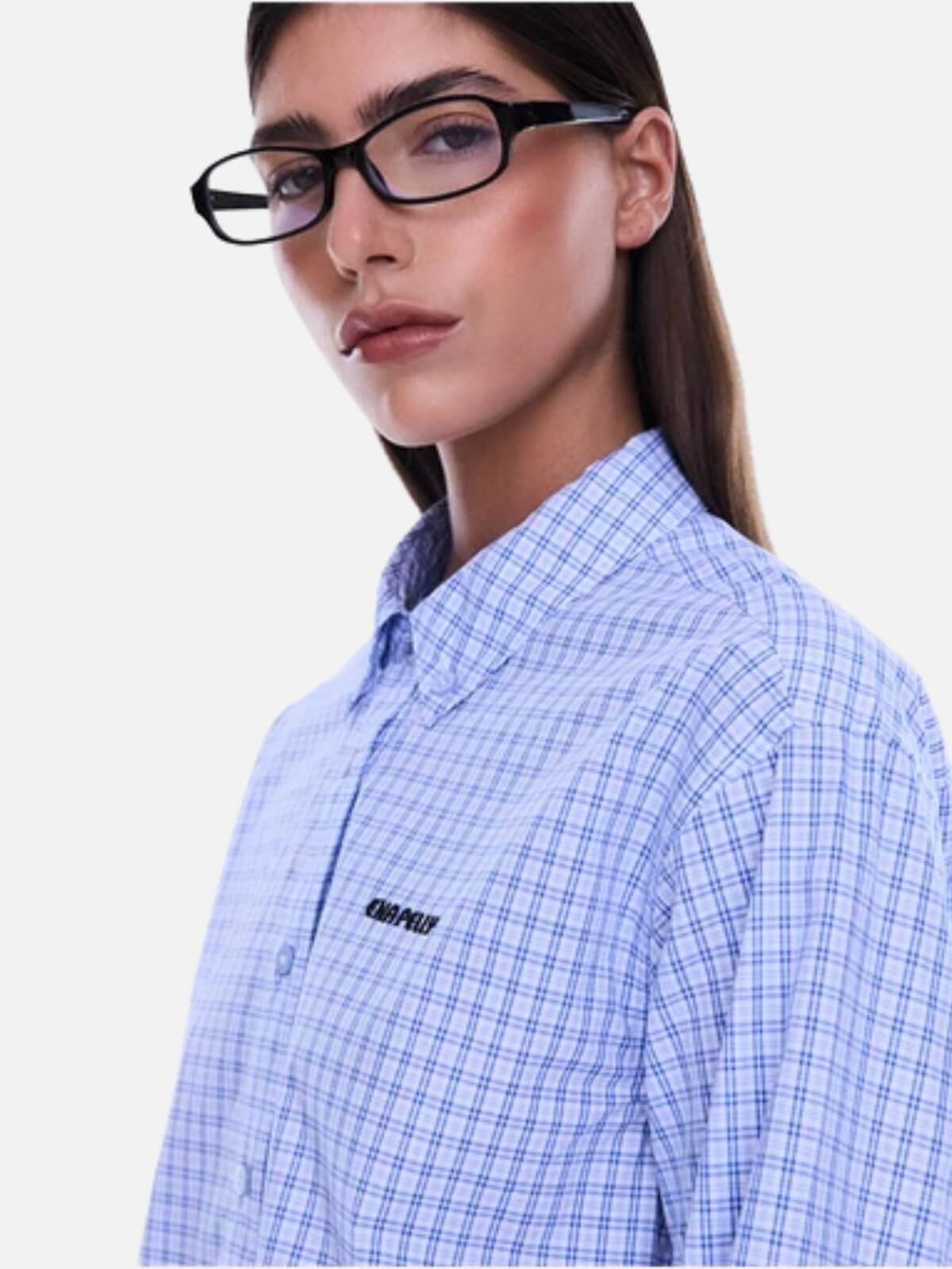 Georgia Boxy Shirt - Blue Check