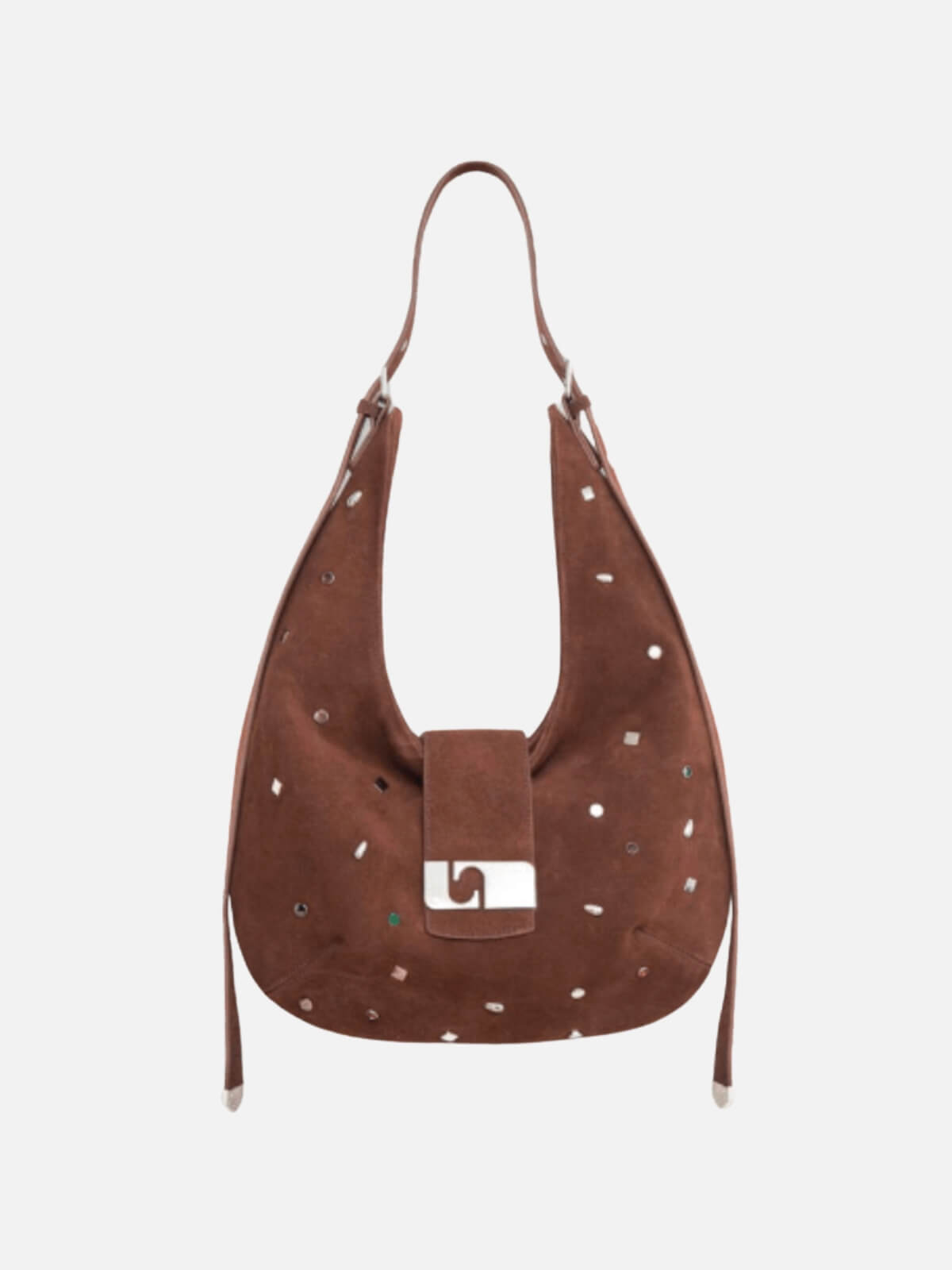 Vixen Suede Studs Bag - Brown