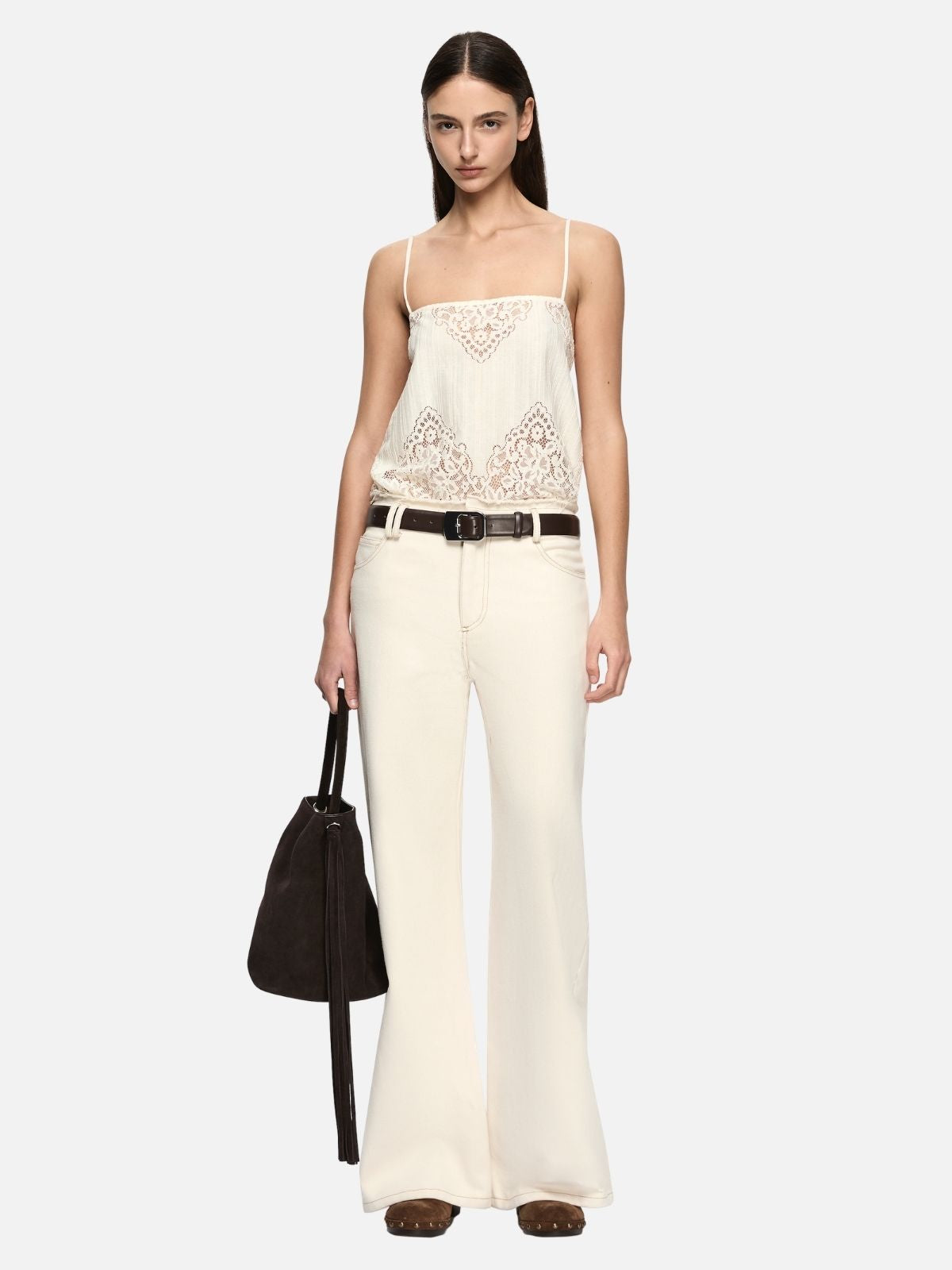 Marietta Square Neck Top - Cream