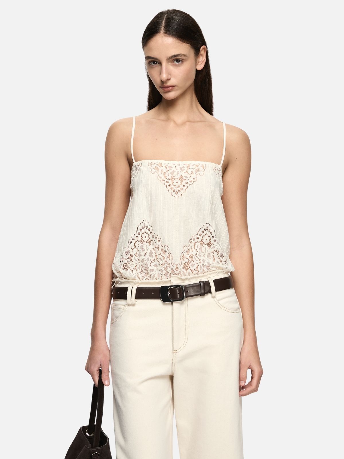 Marietta Square Neck Top - Cream
