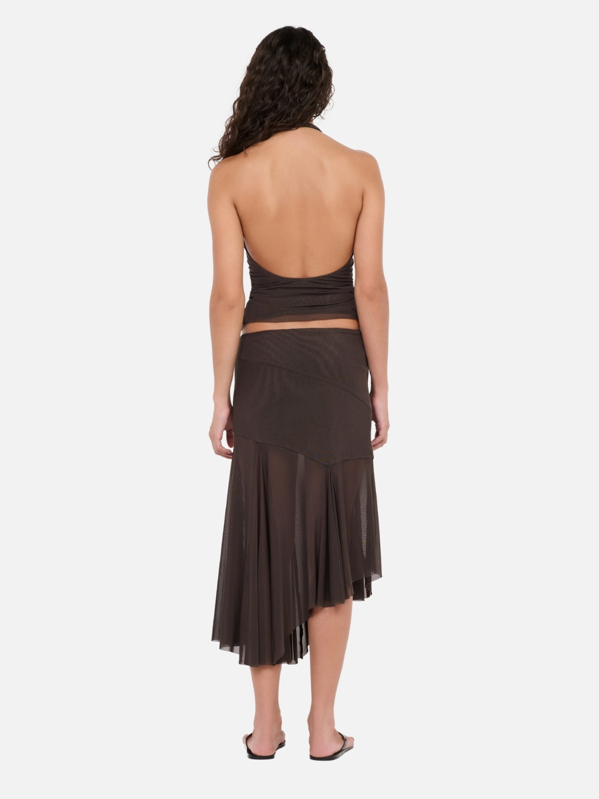 Olyssia Knot Halter Top - Bitter Choc