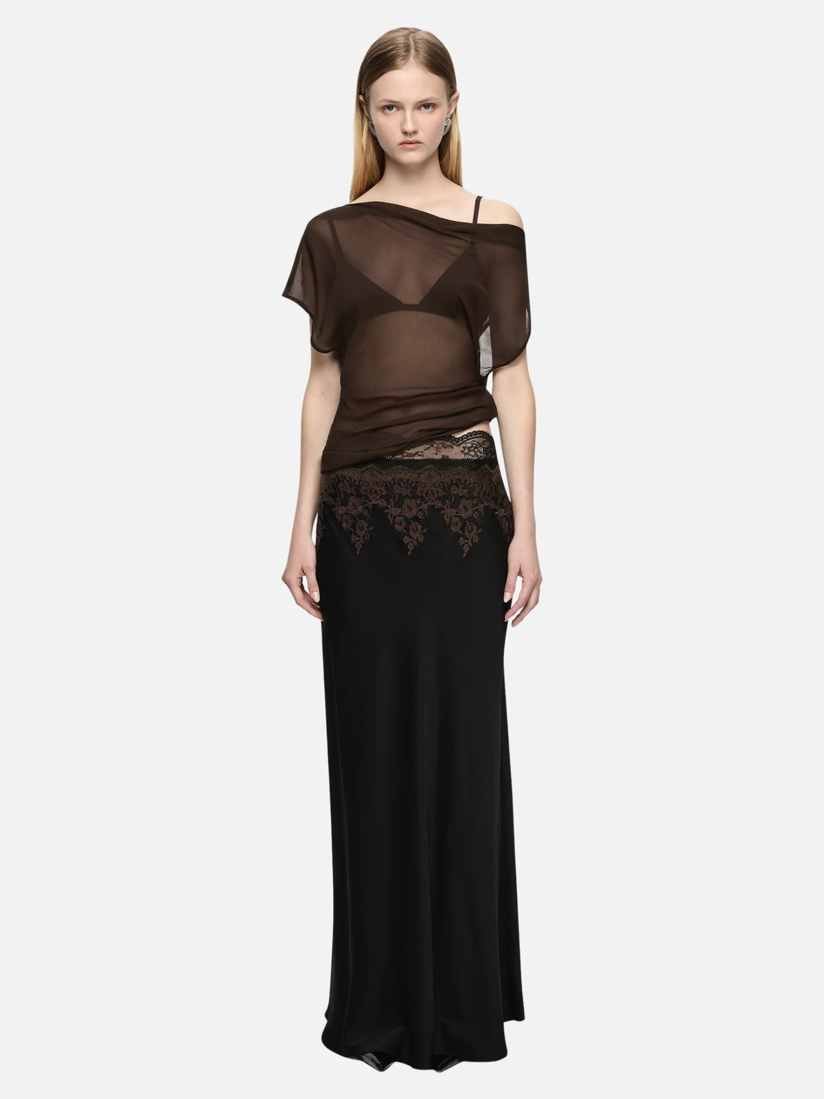 Orsina Drape Top - Bitter Choc