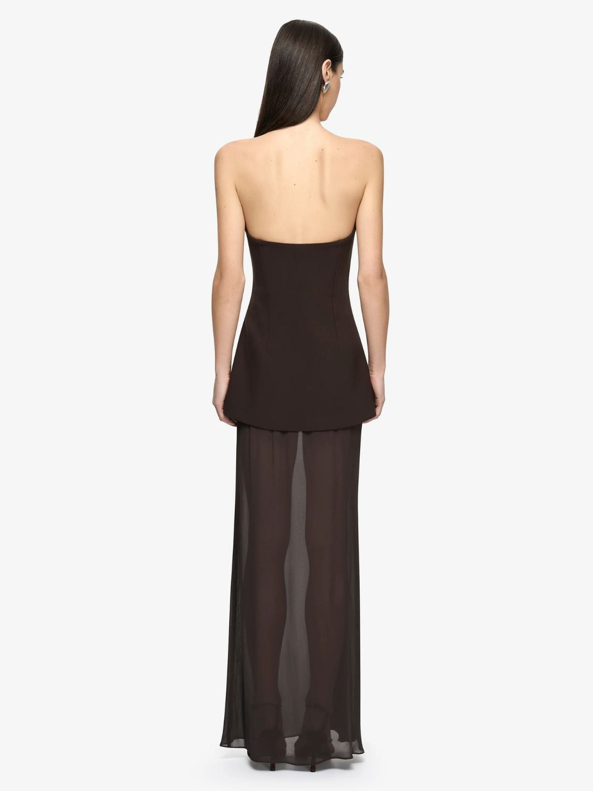 Theodora Strapless Maxi Dress - Espresso