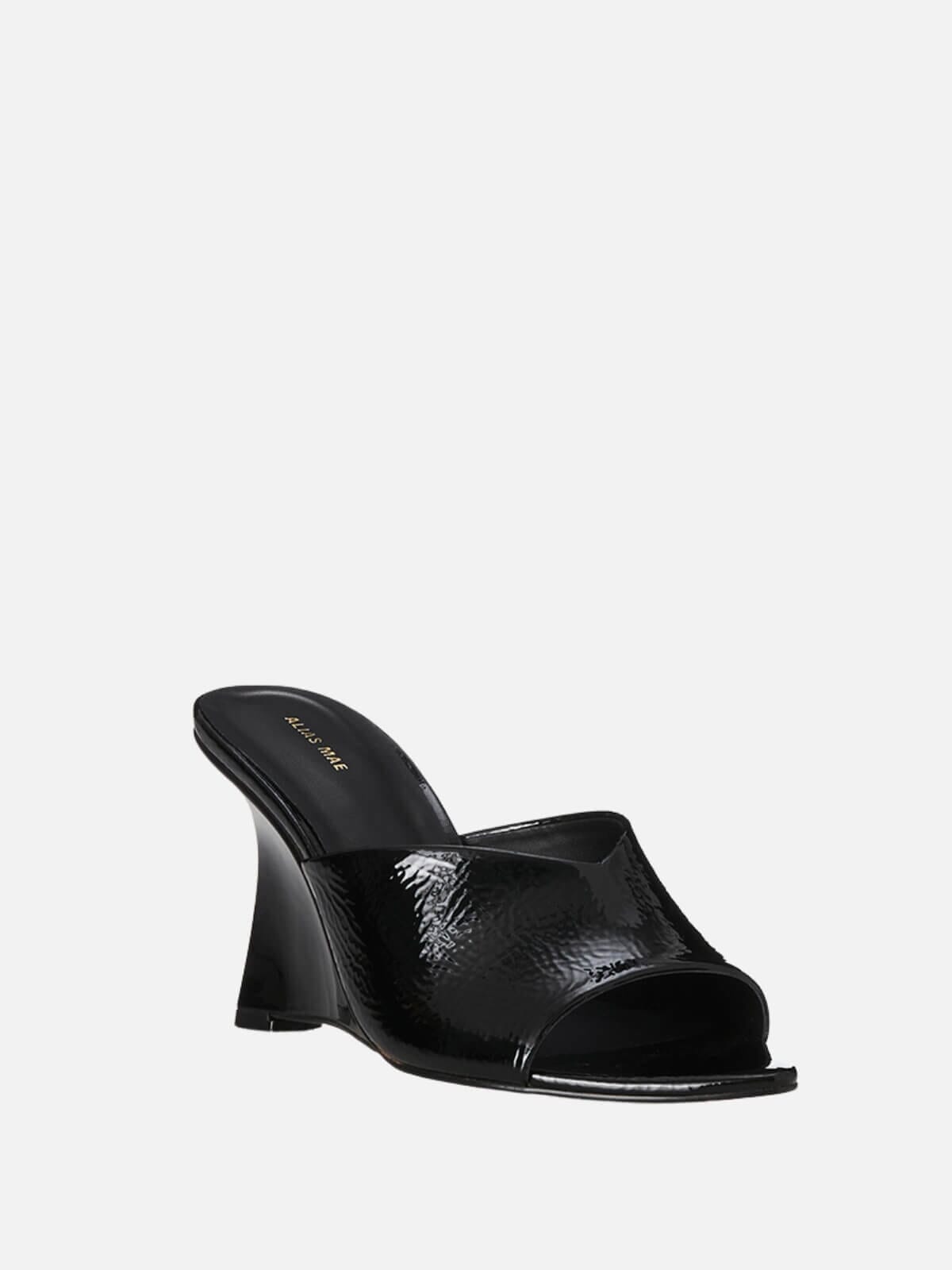 Rhianna - Black Oily Leather Shoes Alias Mae 