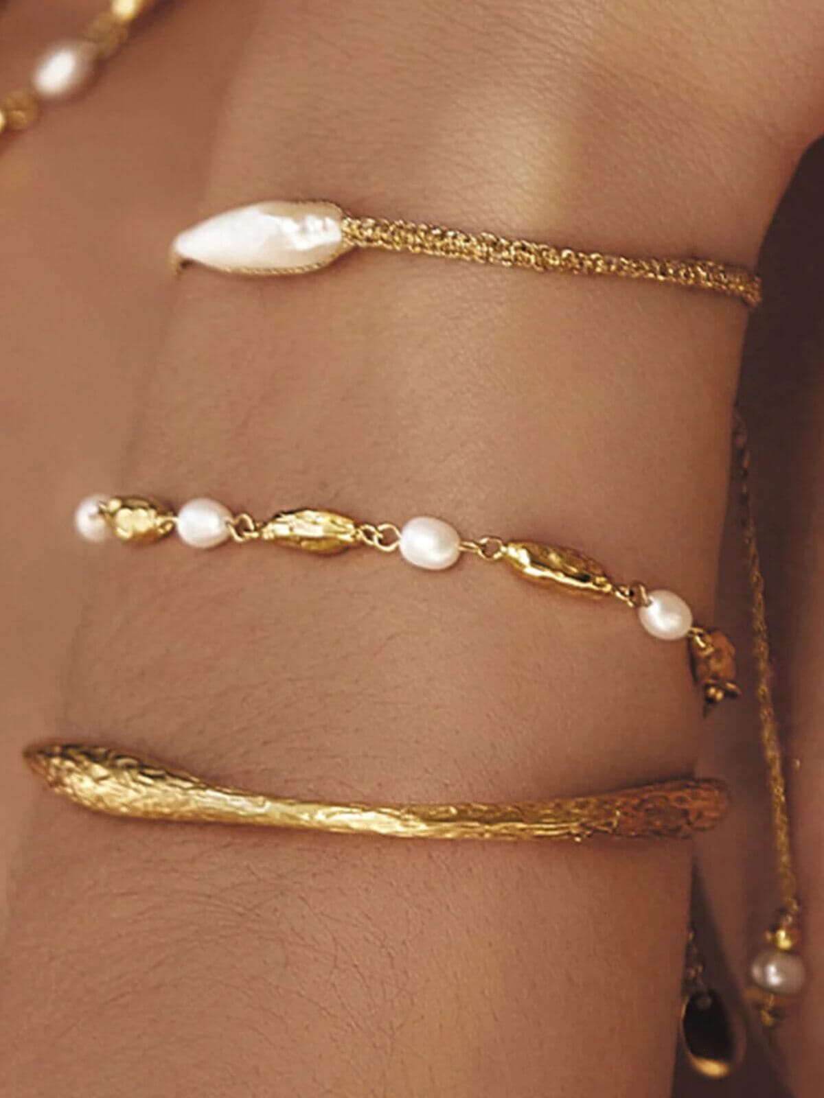 Mimi Pearl Bracelet - Gold Bracelets Arms Of Eve 