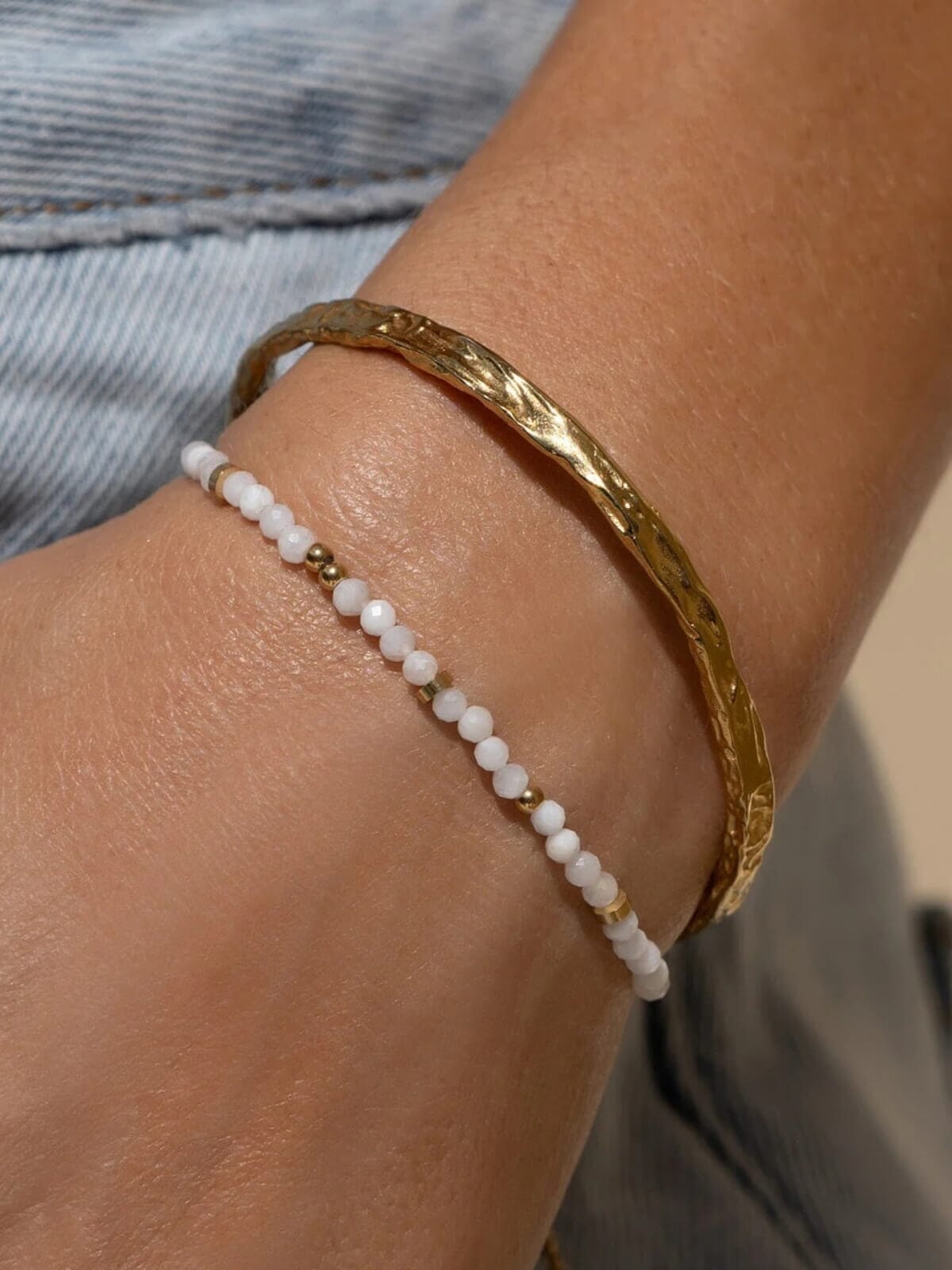 Myla Bracelet - Moonstone/Gold Bracelets Arms Of Eve 