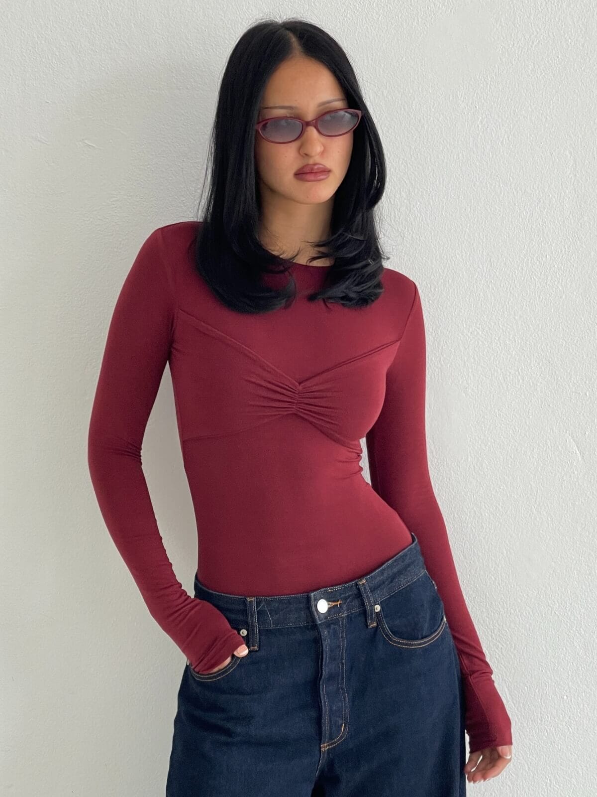 Lila Bodysuit - Wine Bodysuit BAYSE 