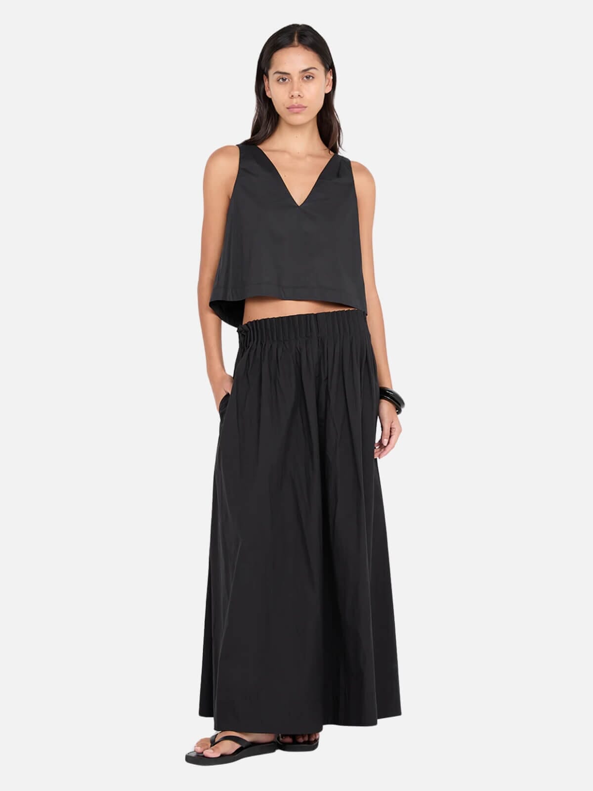 Aluca Pintuck Maxi Skirt - Black Skirts Bec + Bridge 