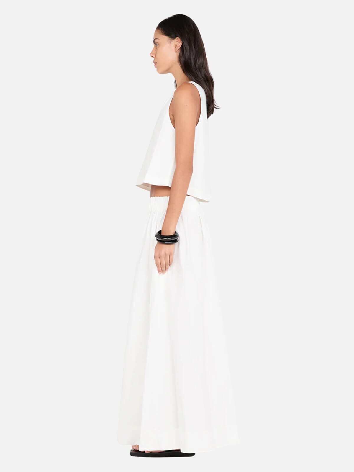 Aluca V Neck Top - White Tops Bec + Bridge 
