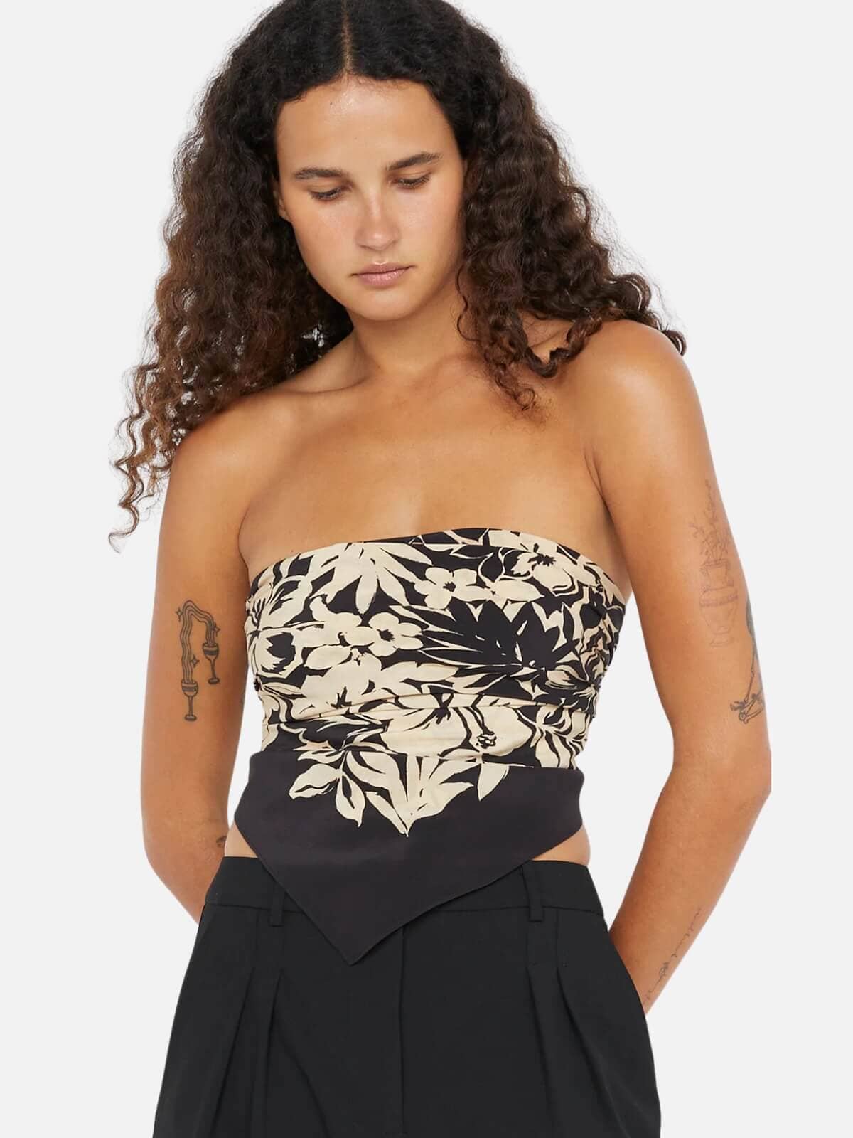 Astala Strapless Top - Ilia Floral Tops Bec + Bridge 