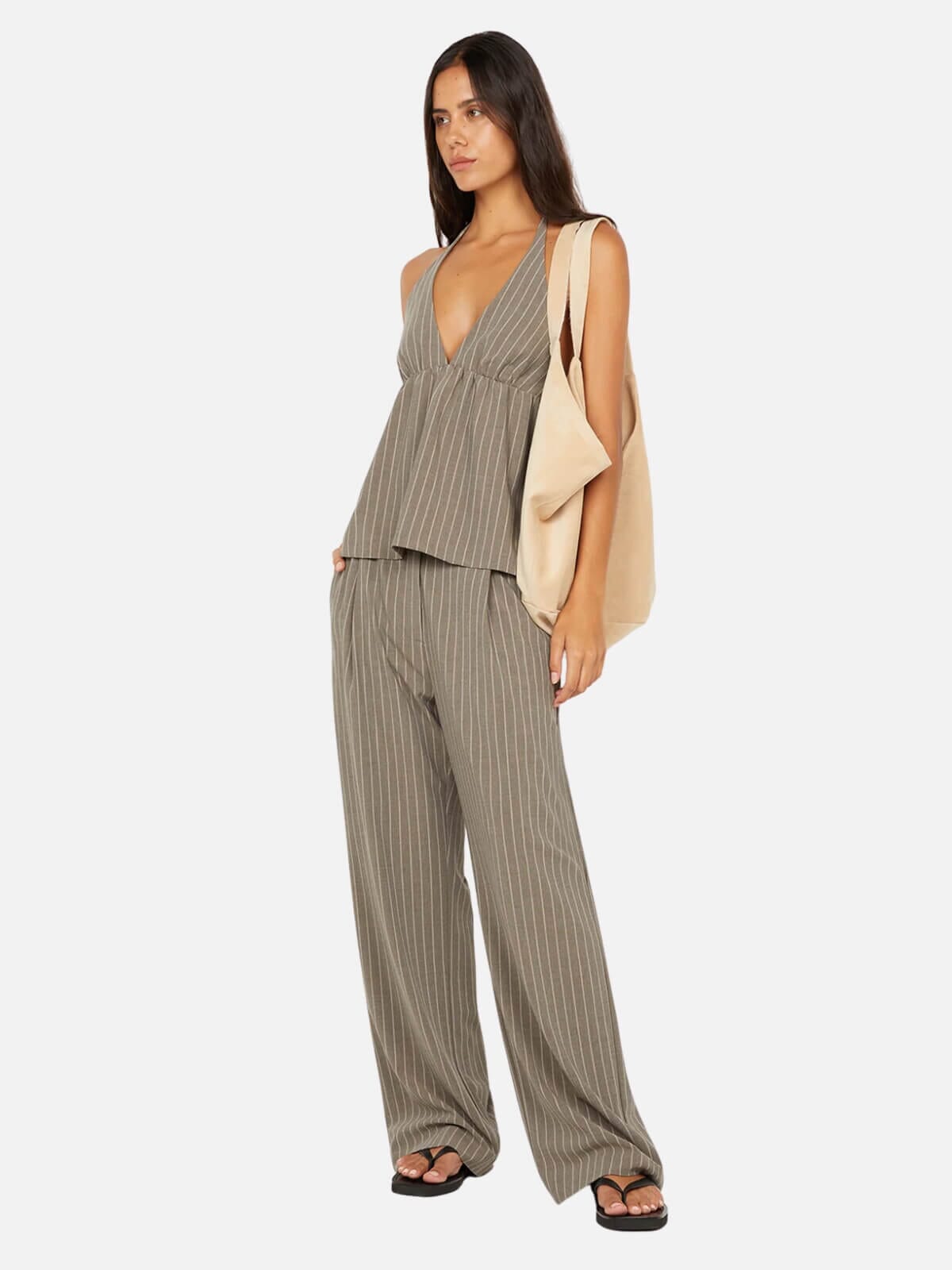 Jonni Pant - Charcoal Stripe Pants Bec + Bridge 